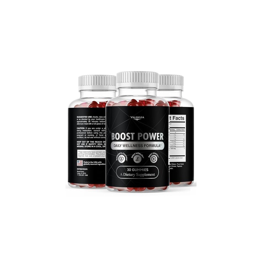 Valdivia Boost Power 90 Gummies 3 Pack Dietary Supplement Made in USA