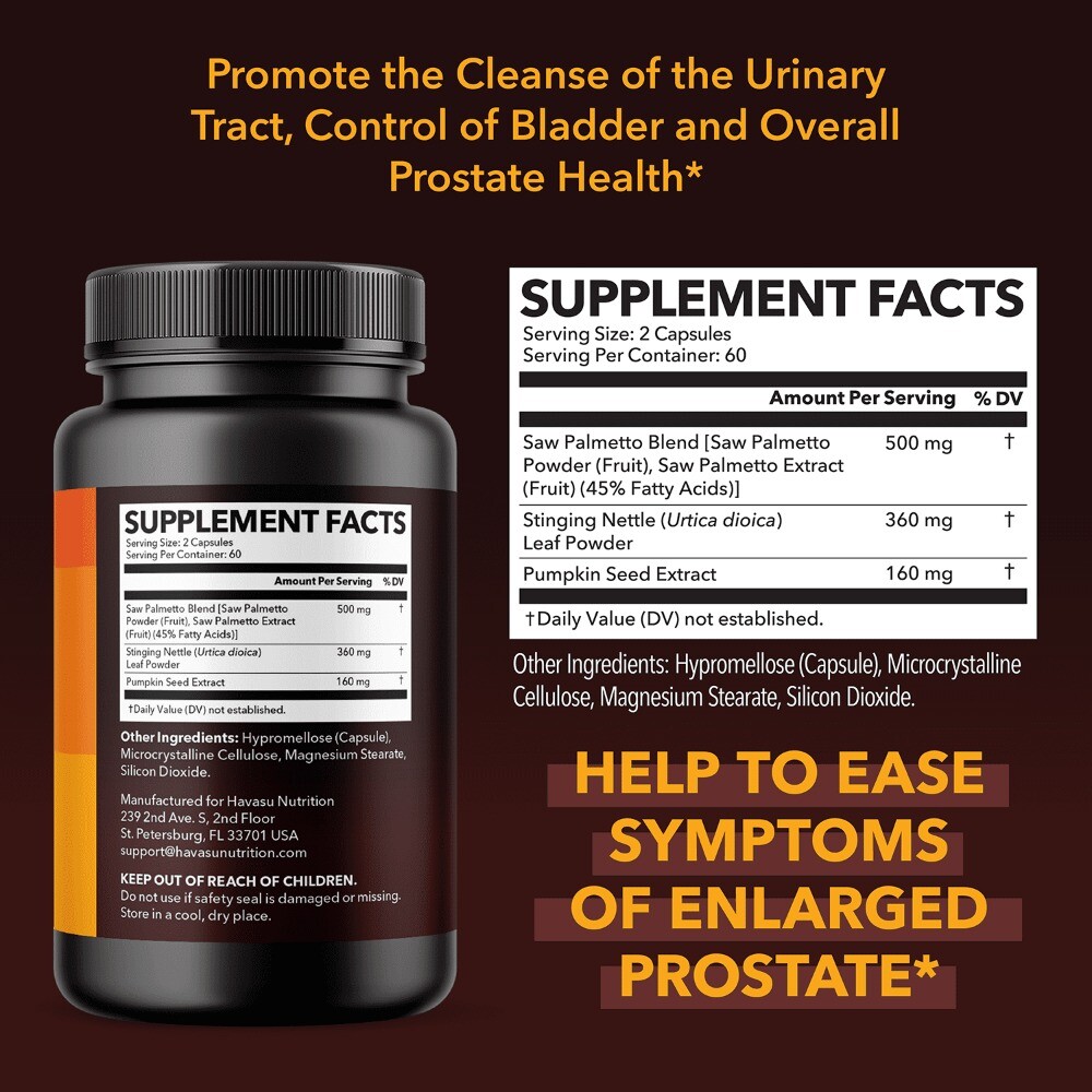 Saw Palmetto Supplements Prostate Urinary Tract Bladder Hair 120 Capsules US