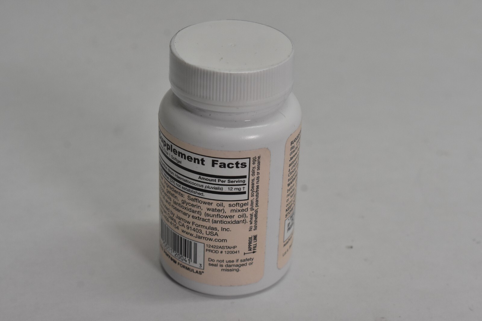 Jarrow Formulas Astaxanthin 12 mg 30 Softgels Capsules Dietary Supplement 07/26