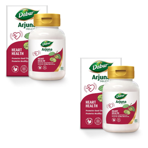 DABUR Arjuna Tablets – 60 Tabs | Promotes Heart Health | Manages Cholesterol