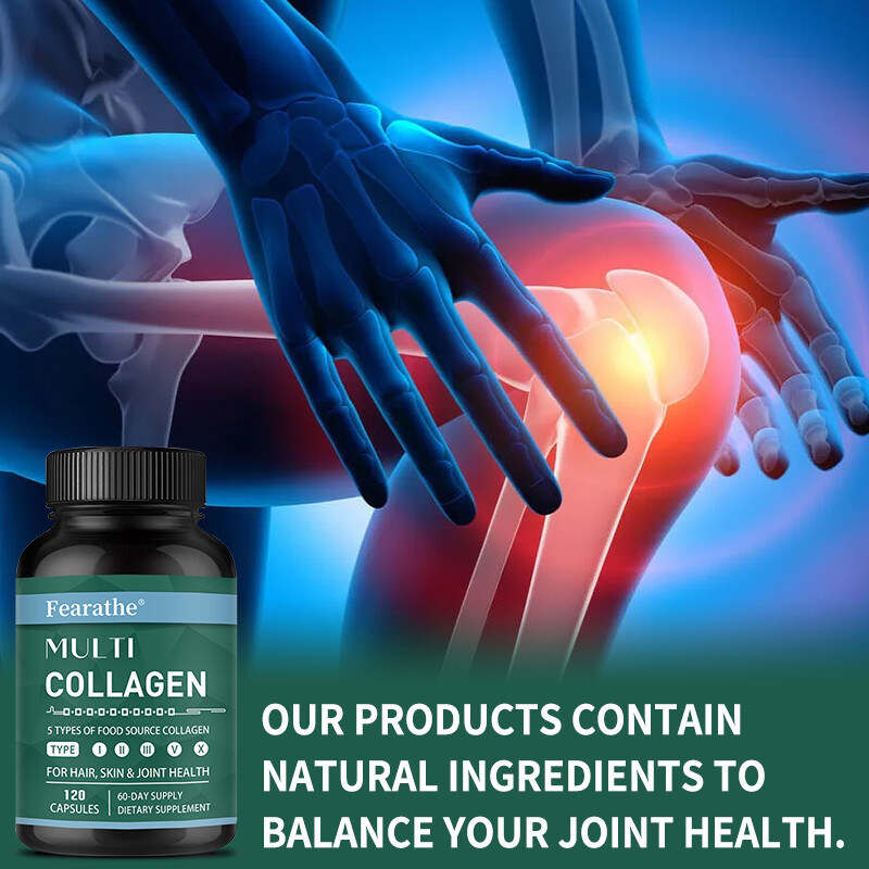 Multi Collagen Capsules – Hydrolyzed Protein Peptides -Type I,II,III,V,X