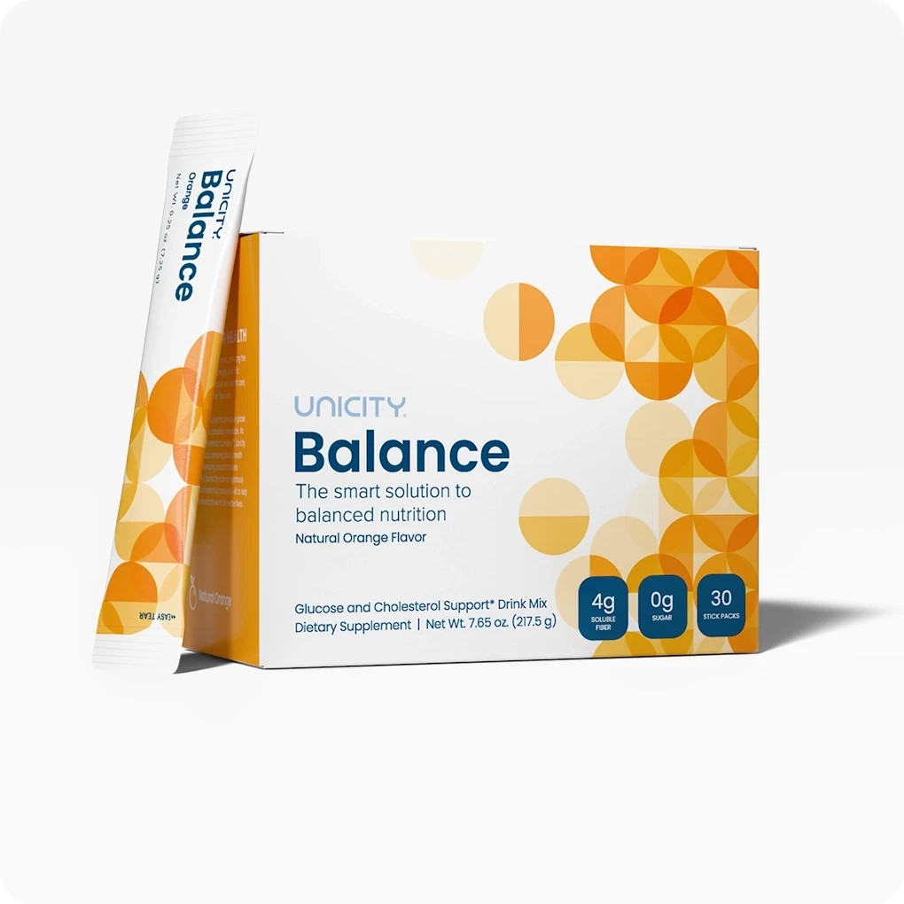 Unicity BALANCE Cholesterol Support Drink Mix 30 ORANGE stick packs exp04/2026
