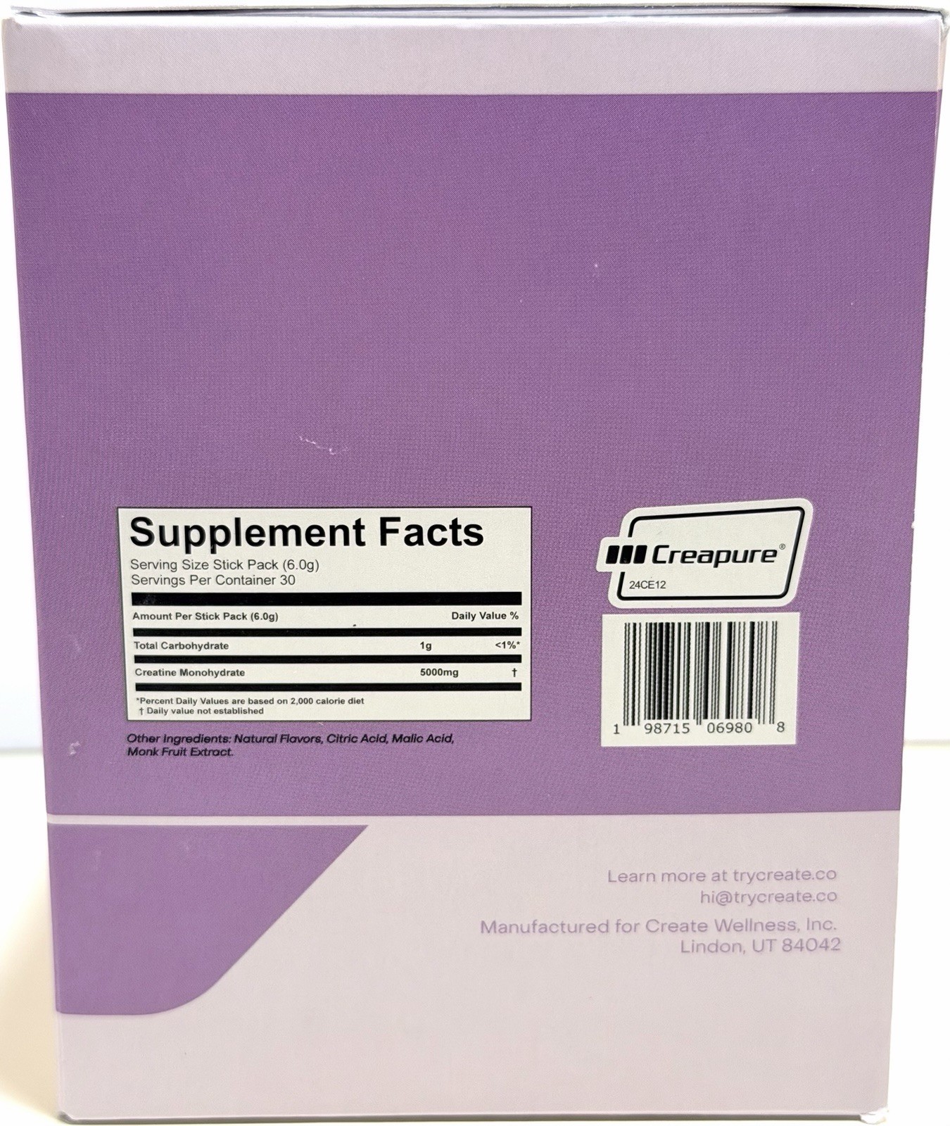 2 Pack Create Creatine Monohydrate On-The-Go Sticks Mixed Berry 60 Ct. Exp 01/27
