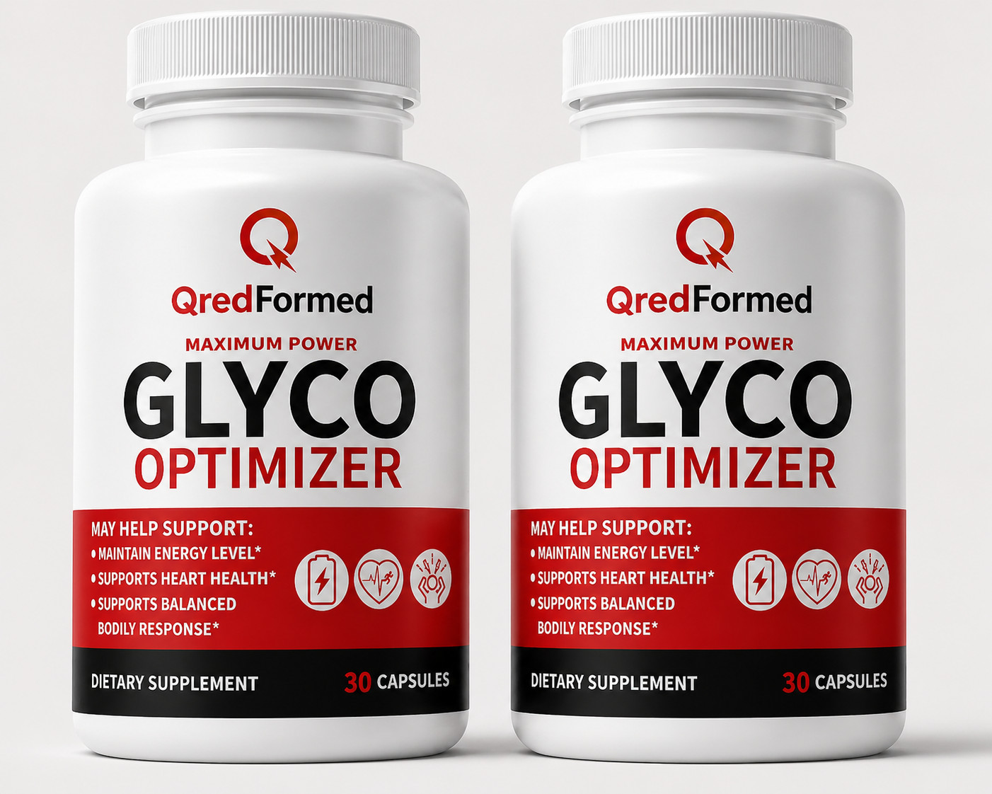 Glyco Optimizer 30 Capsules – Energy & Balance Daily Formula QredFormed (2 Pack)