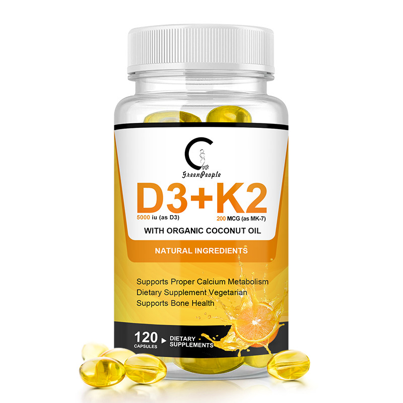 Vitamin D3 5,000 Iu + K2 Mk7 200Mcg – Immune & Bone Support 120~600 Capsules