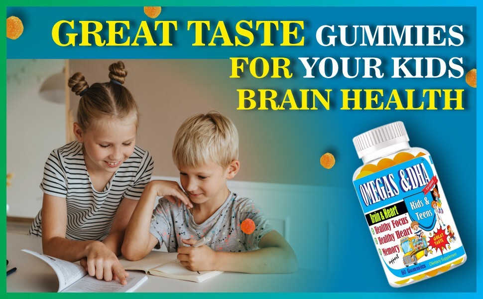 Kids Brain Supplements, Nootropic for Memory, Focus and Concentration, Omega 3