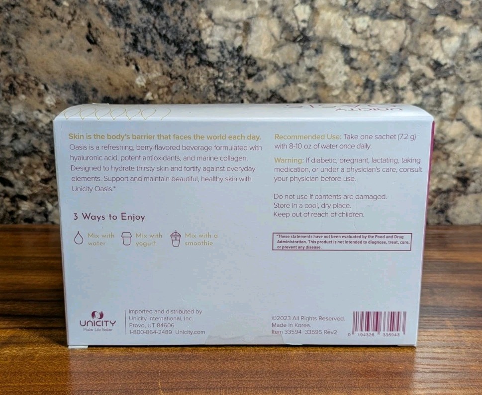 Unicity OASIS 30 Sachets Berry Flavor Hydration Supplement 10/2026