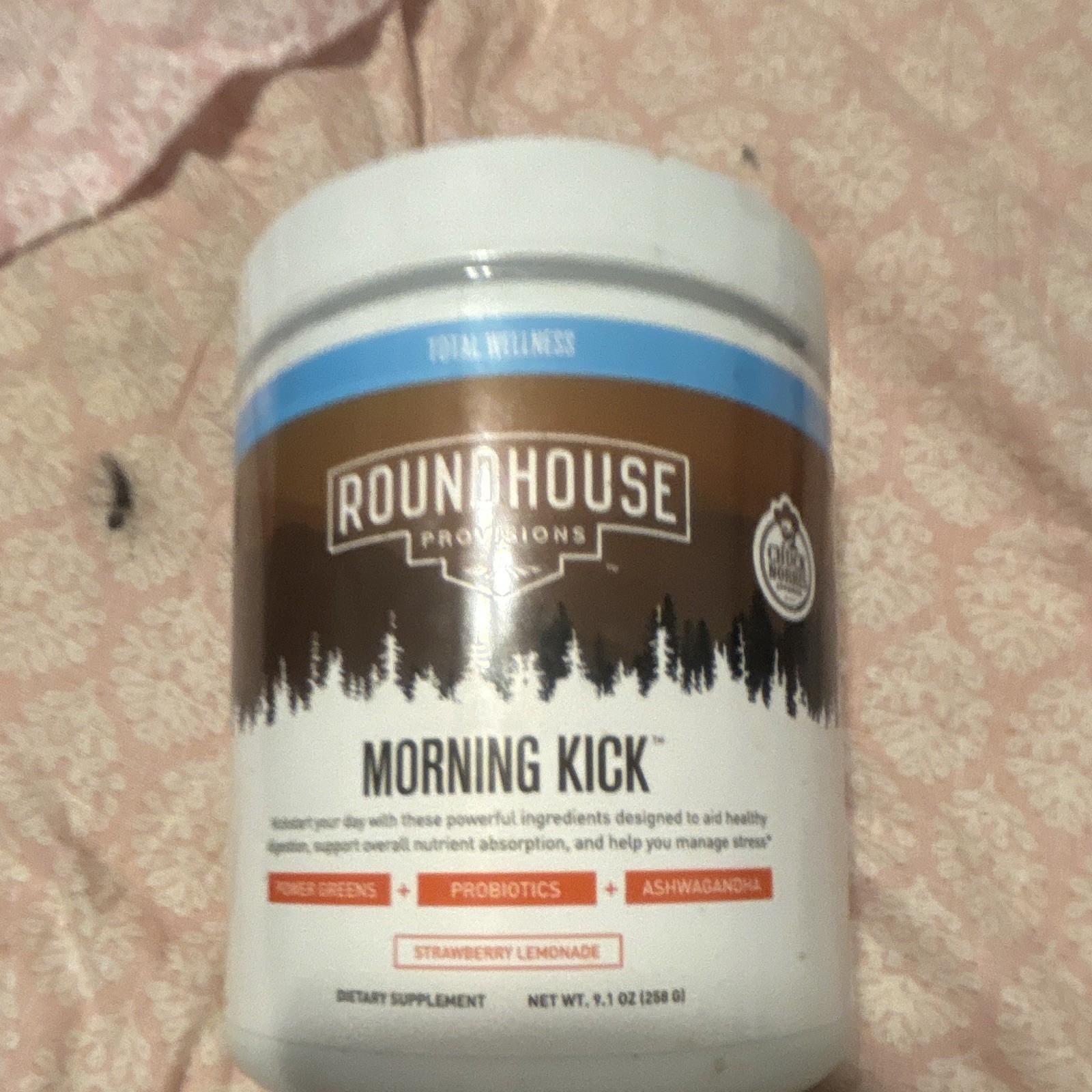 Roundhouse Provisions Morning Kick Strawberry Lemonade Powder 9.1oz