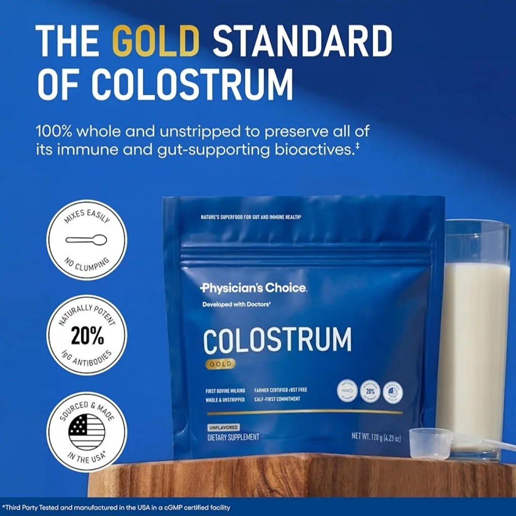 Physician’s CHOICE Colostrum Gold Powder First-Day Milking Gut & Immune 60 Serv