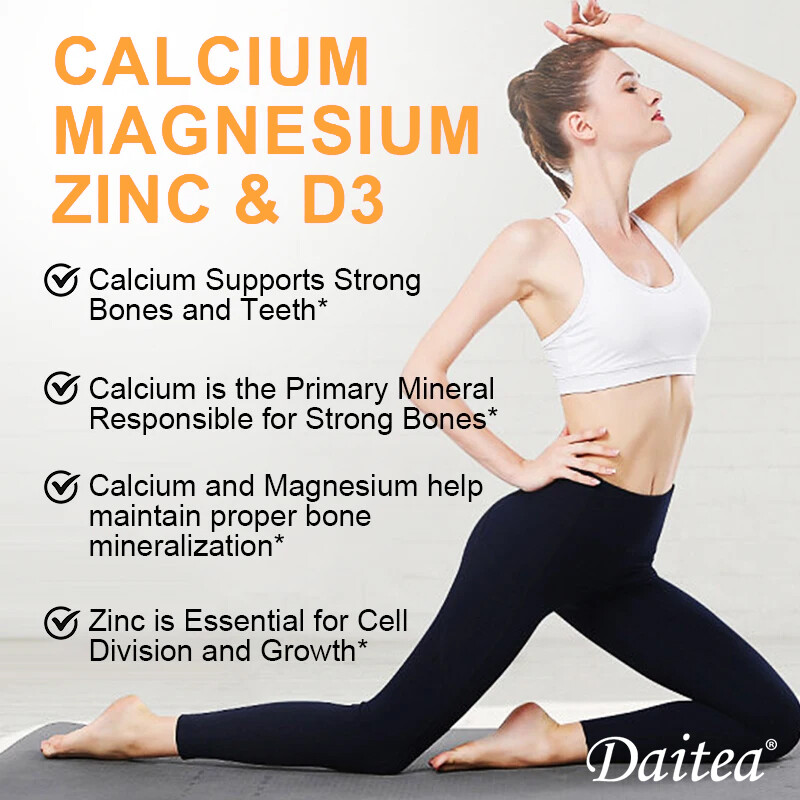 Calcium + Magnesium + Zinc and D3 Capsules – Strong Bones and Teeth