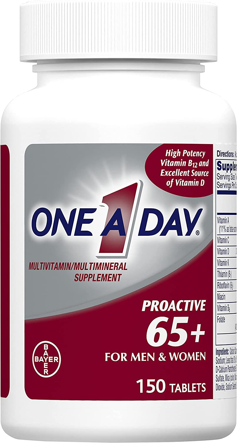 One A Day Proactive 65 Plus Multivitamins Supplement 150 Tablets Men Women 65+
