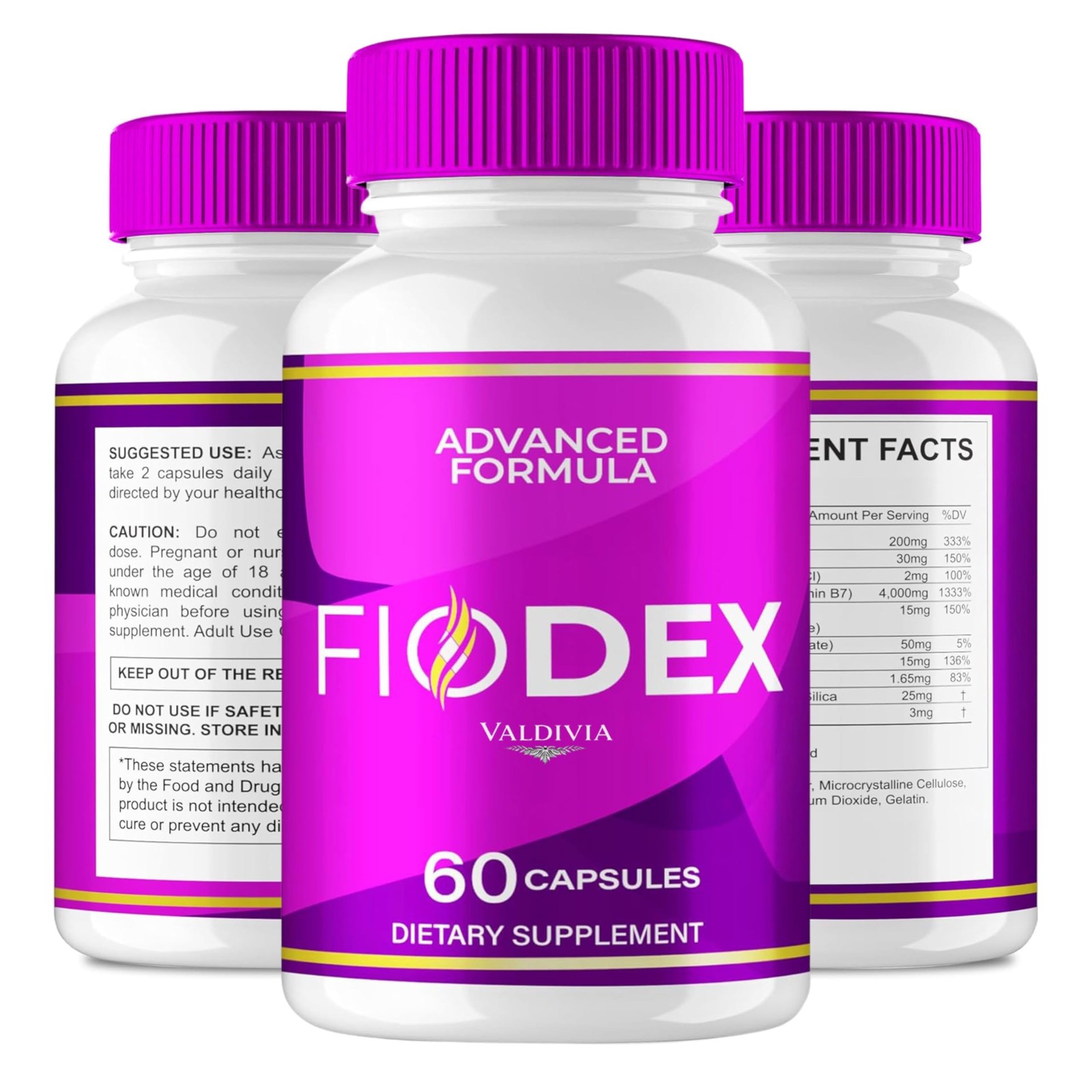 Valdivia FioDex 300 Capsules 5 Pack Nail Support Supplement Made in USA Premium
