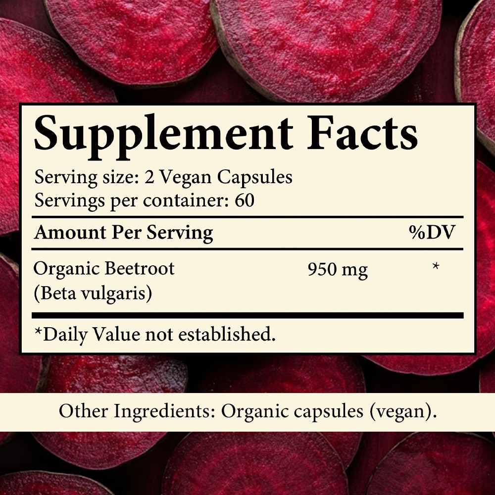 Beet Root Supplement 950mg 30/60/120Caps for Heart Health,Blood Pressure Support