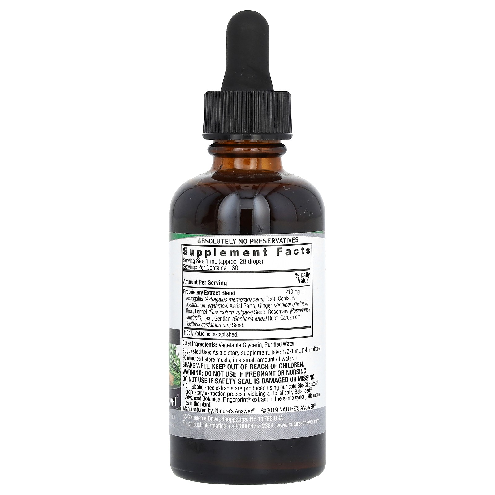 Bitters & Ginger, Alcohol-Free, 1,000 mg , 2 fl oz (60 ml)