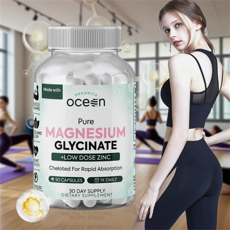 Organics Ocean Pure Magnesium Glycinate with Zinc -Strength Chelated- 90Count