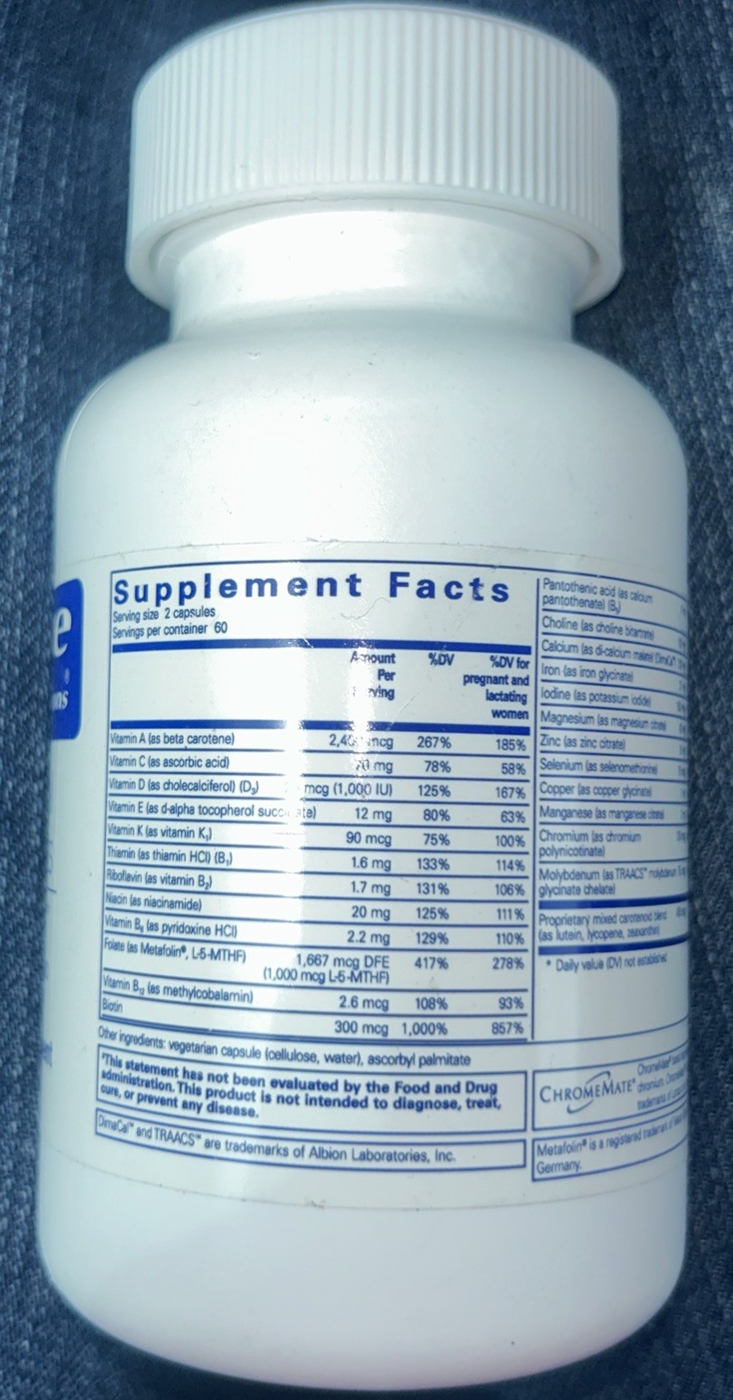 Pure Encapsulations PreNatal Nutrients – 120 Capsules (Exp Date 12/2026