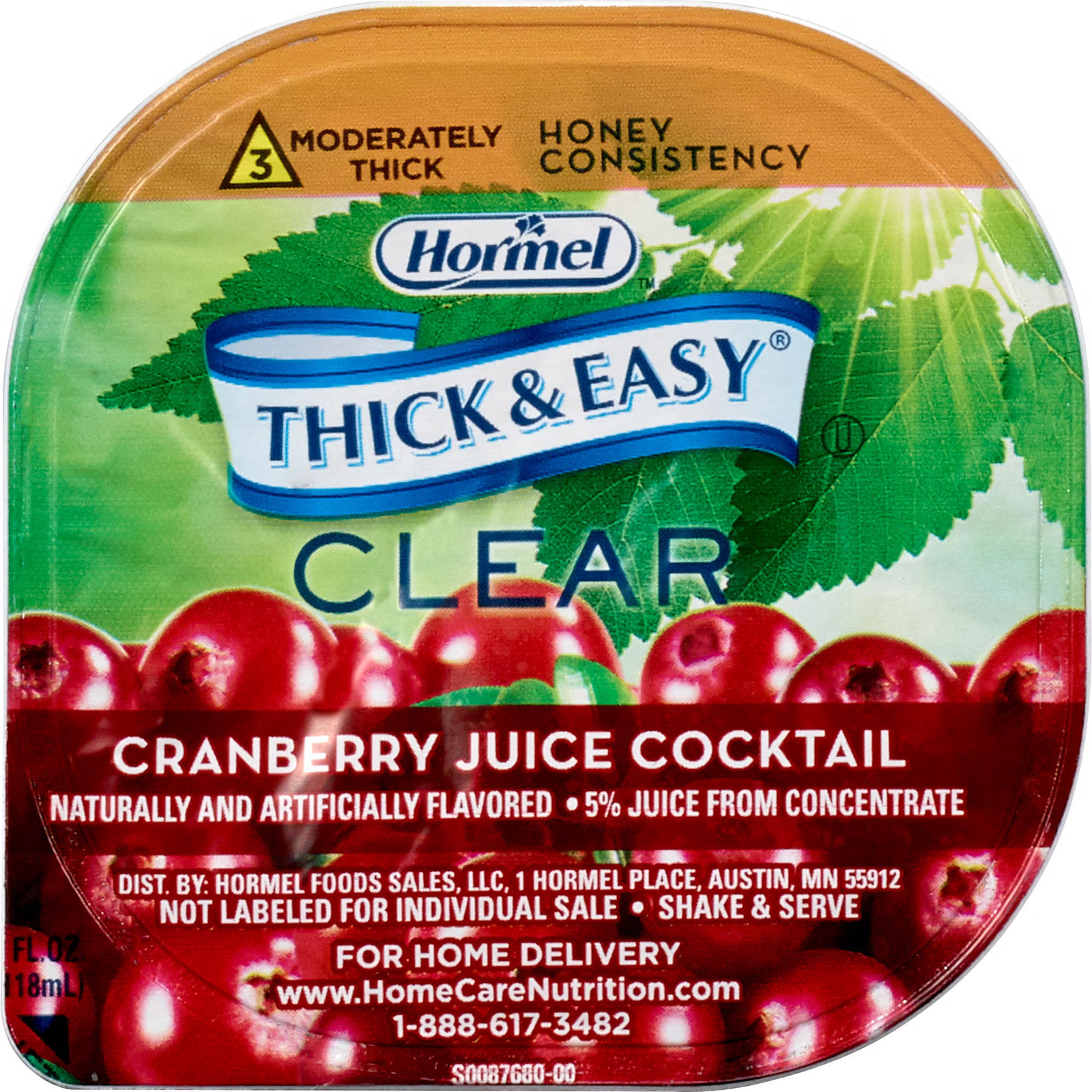 Thick & Easy Thickened Beverage Cranberry Juice 4 oz. Cup 24 Ct