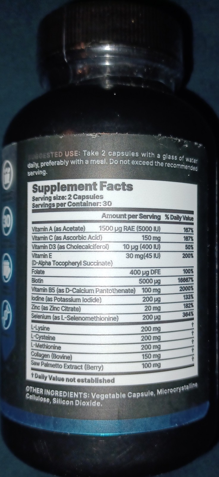 B Life Men’s Hair Growth Supplement Biotin & Collagen Hair Vitamins 60 Capsules