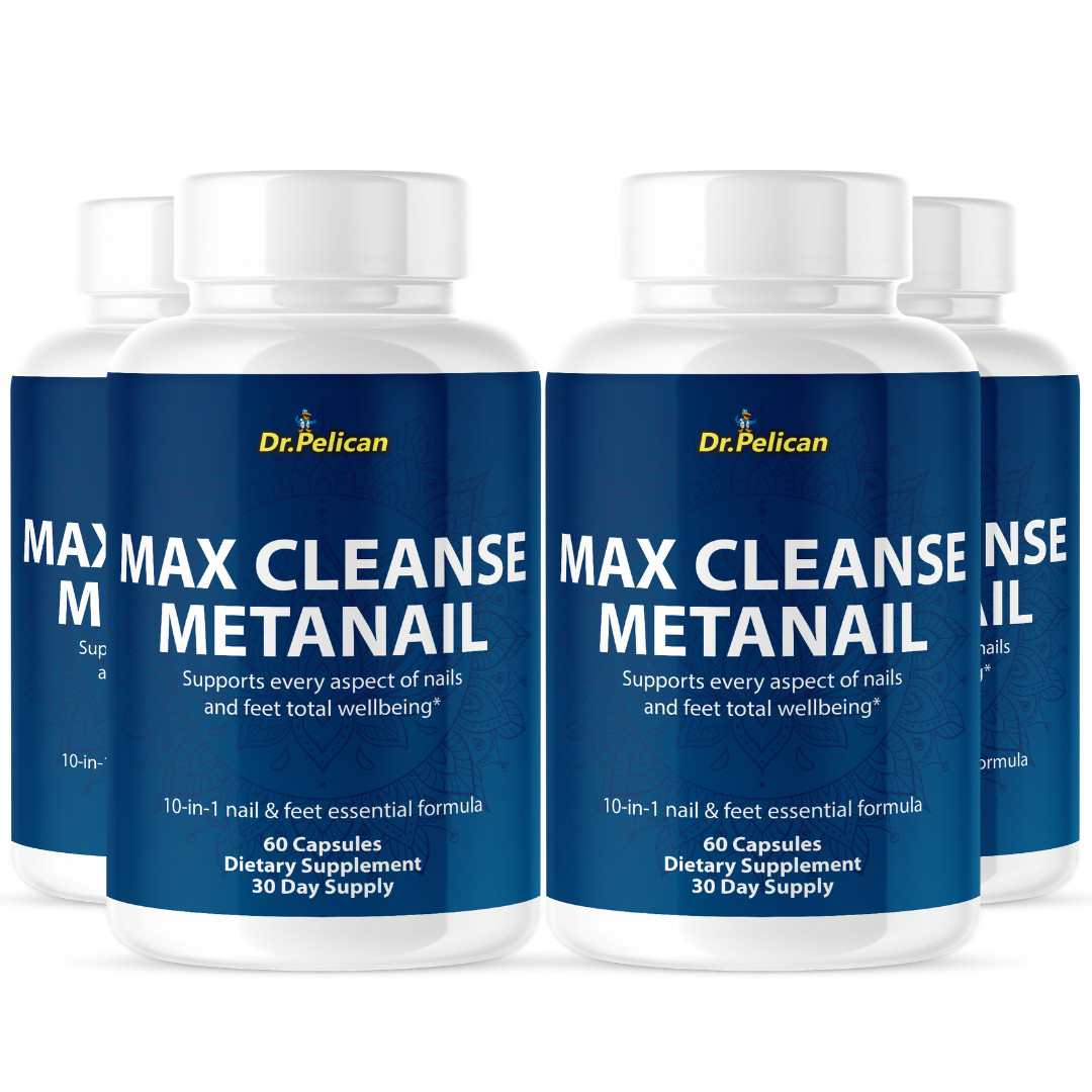 Max Cleanse Metanail- Immune & Nail Support- 4 Bottles- 240 Capsules