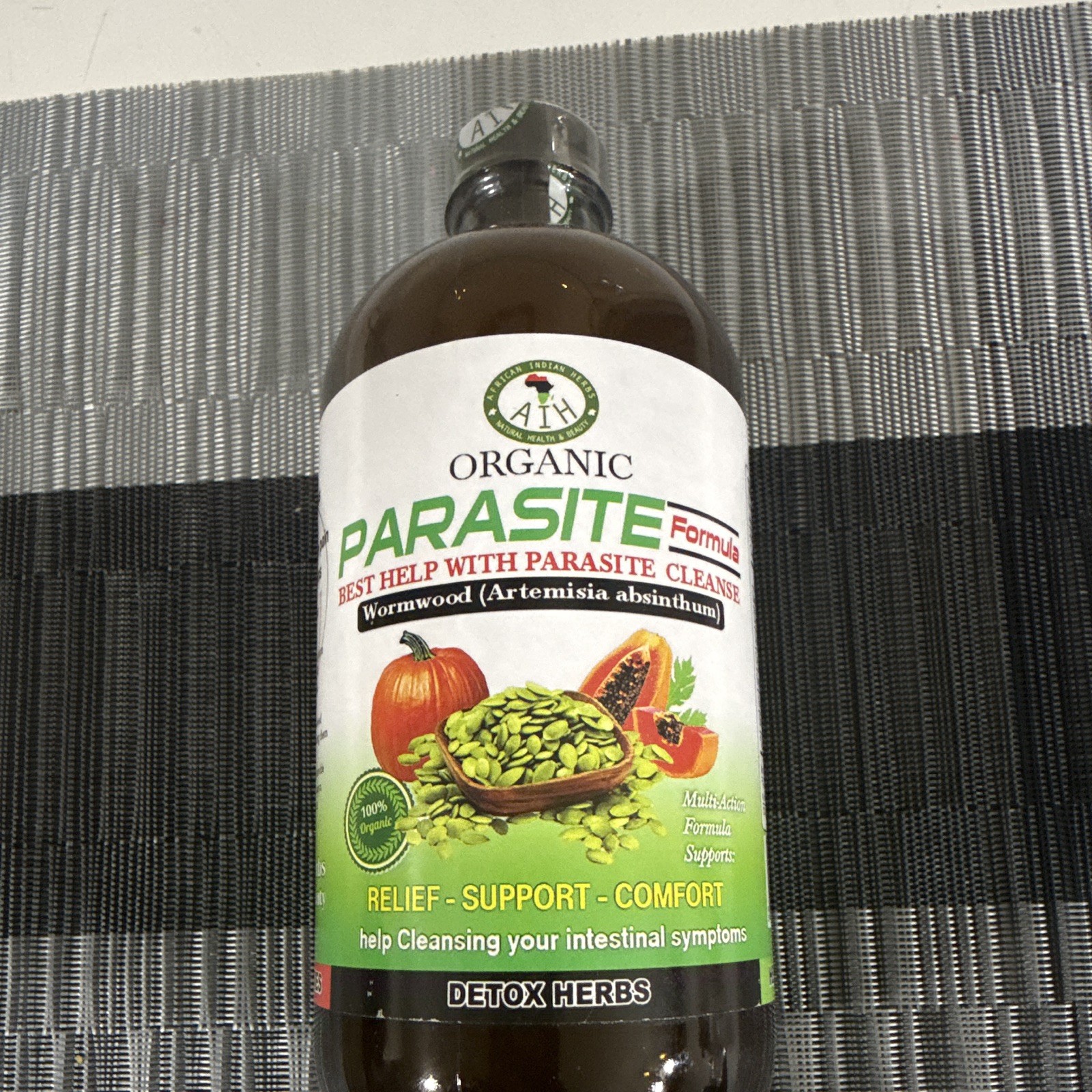 African Indian Herbs Organic Parasite Formula Liquid Drops, Gluten-Free, 4 fl oz