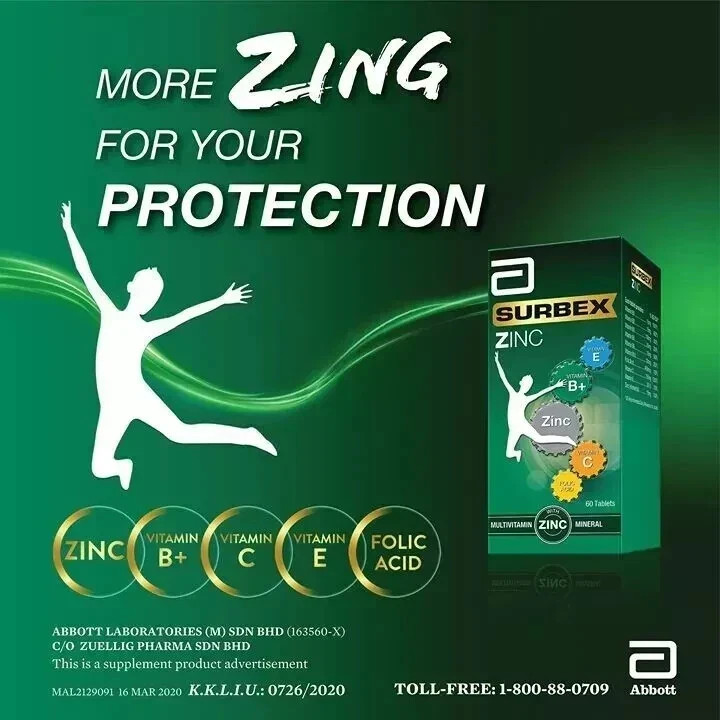 Surbex inc High Strength Vitamin B with Zinc Anti-Stress 60’s