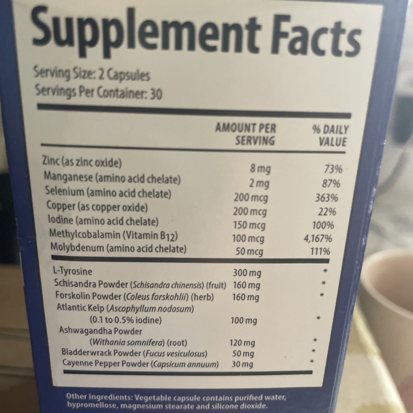 1 Body Thyroid Support Supplement Advanced 30 Day Supply (60 Caps) With Iodine