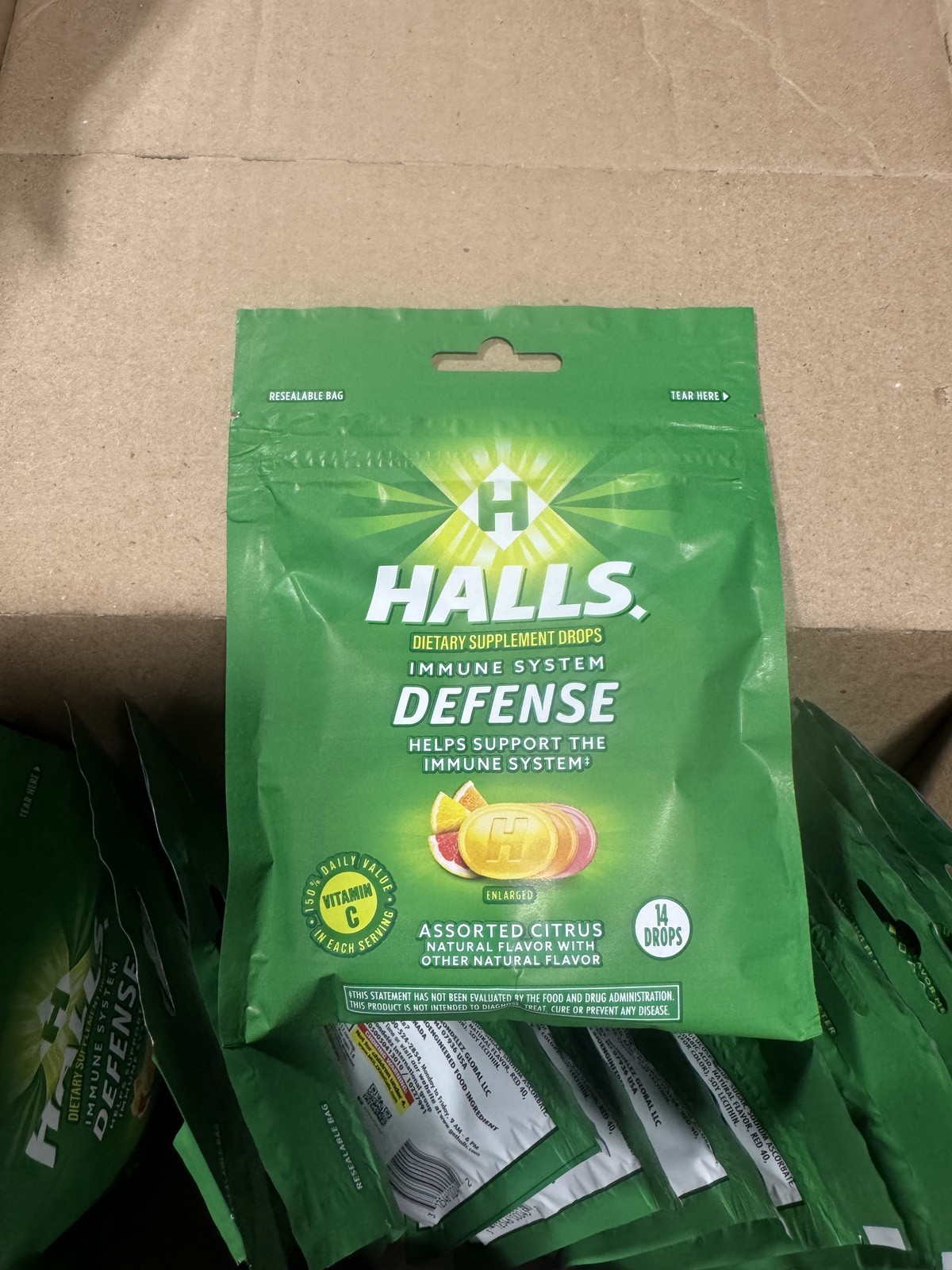 Halls Immune Defense 168 Total Assorted Citrus Vitamin C Drops – 08/2025