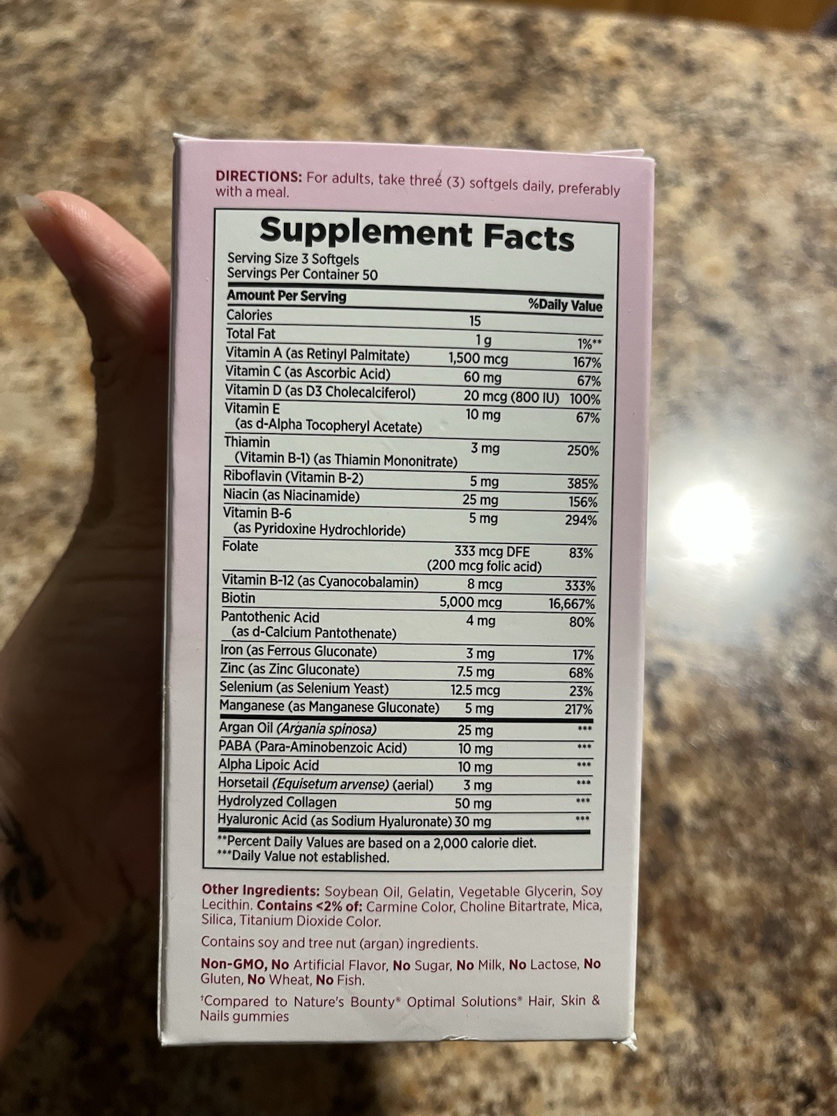 Nature’s Bounty Hair Skin Nails Biotin 5000mcg 150 Exp 05/27