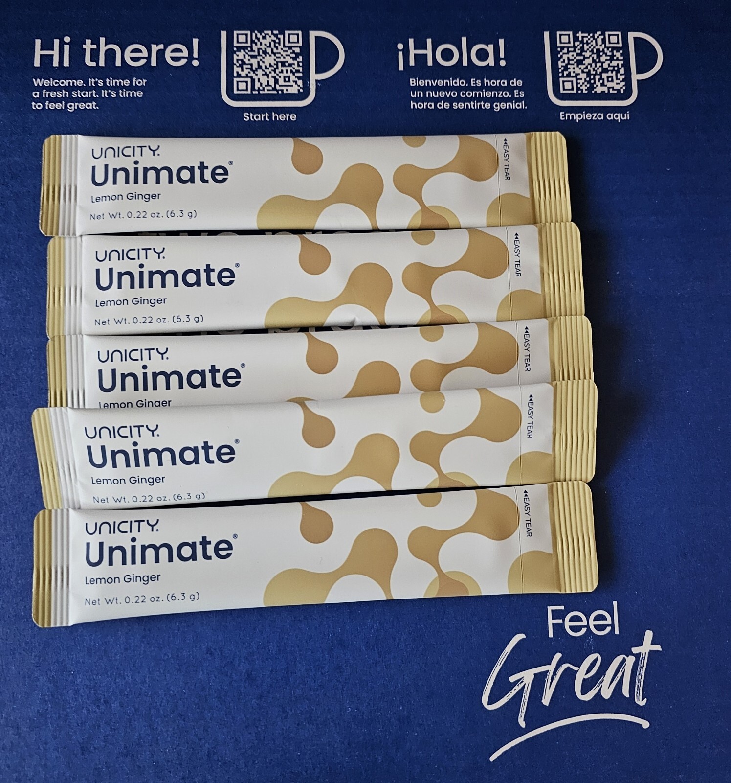 Unicity Feel Great Unimate Fasting System – 5 packs of Lemon Ginger Flavor