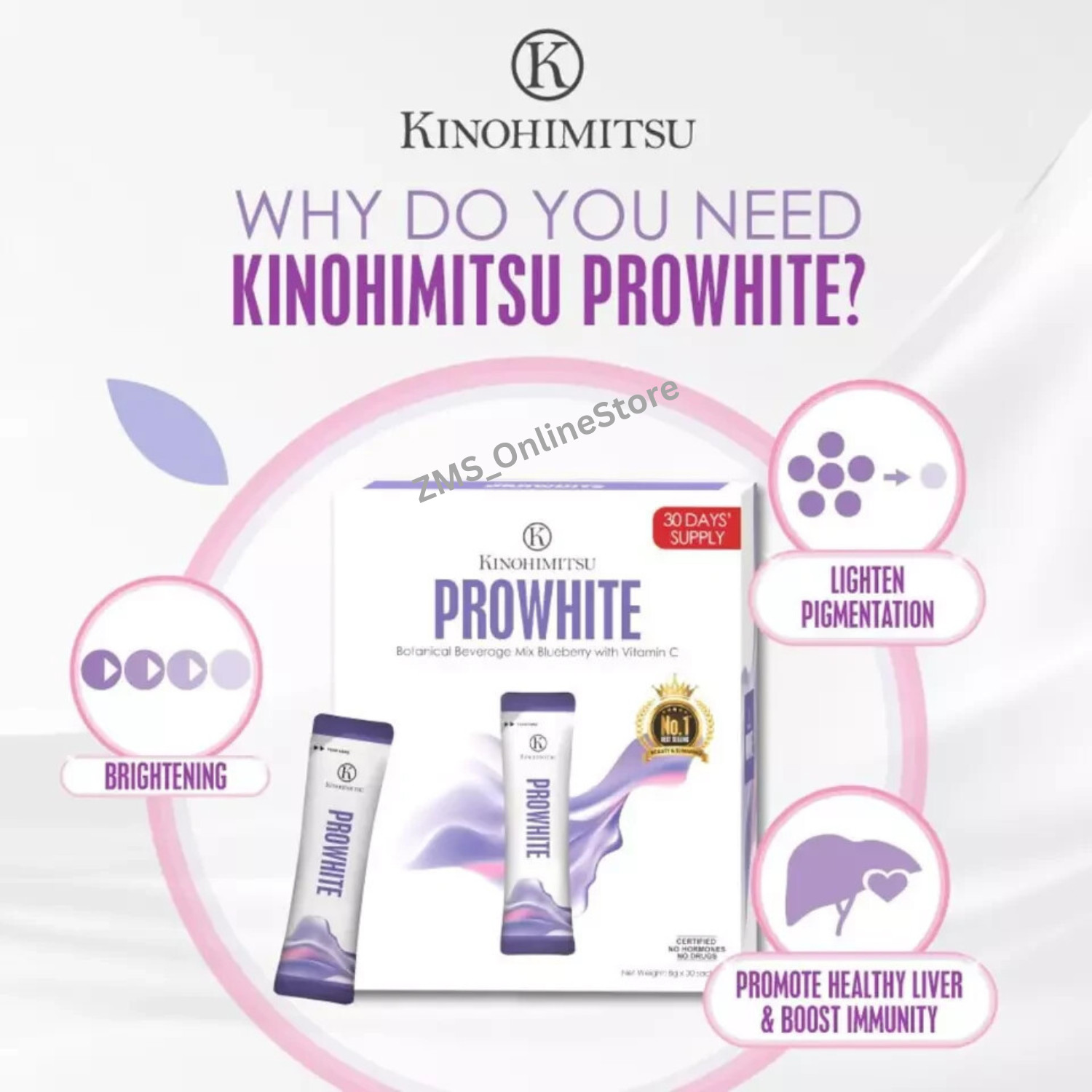 2 Boxes Kinohimitsu ProWhite for Brighten Skin Eliminate Spot – 8g x 30 sachets