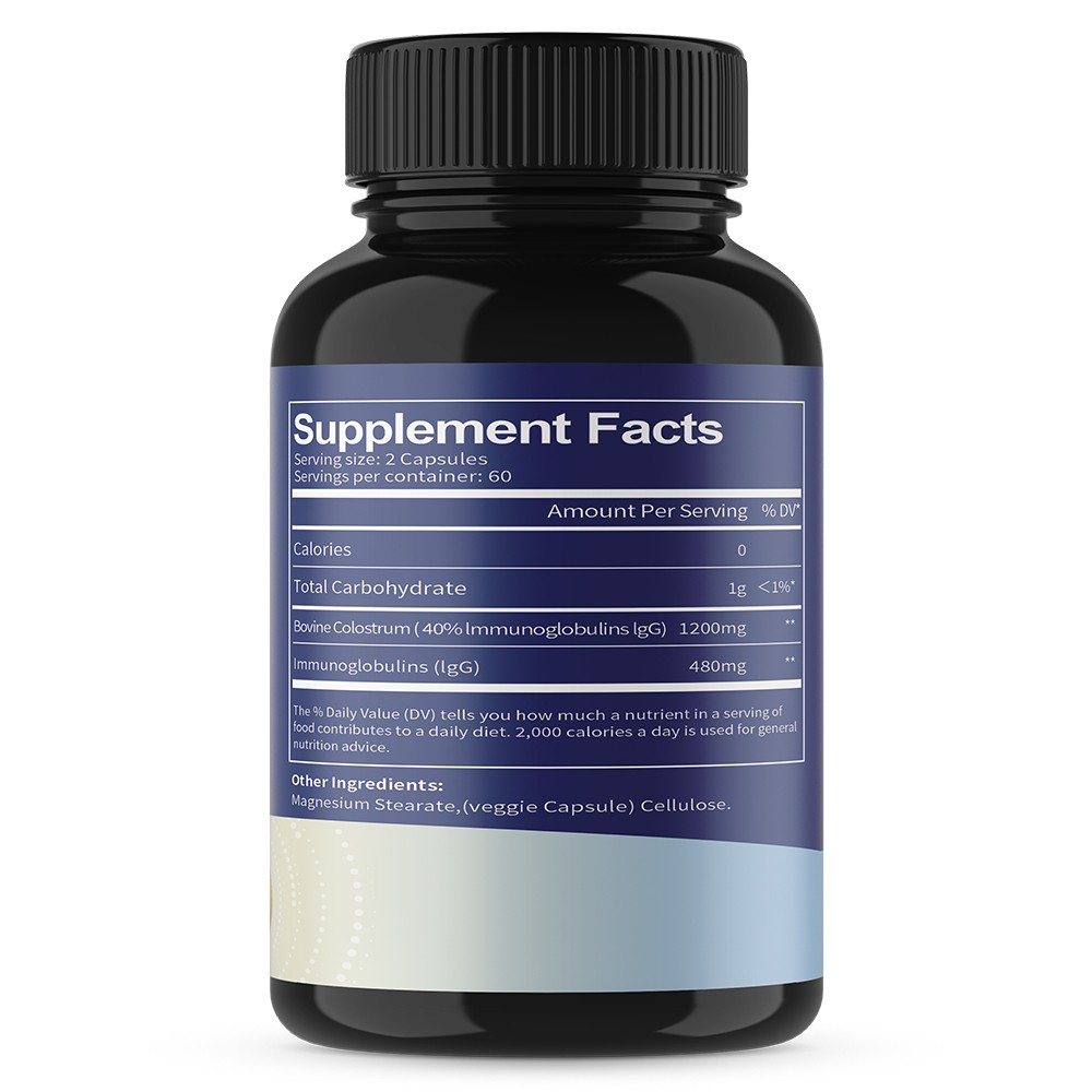 Bovine Colostrum Supplement 1200mg Support Skin Hair Health Balance Immune 120CT