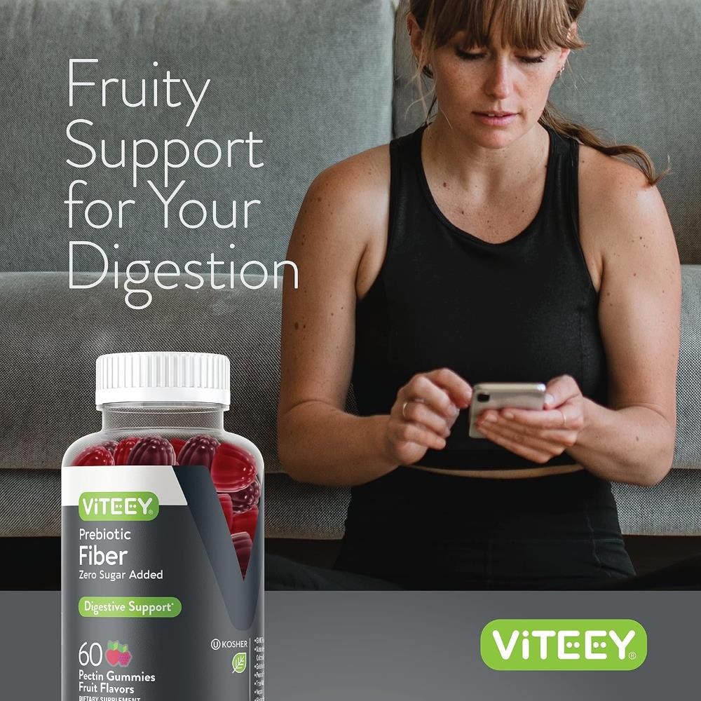 Prebiotic Fiber Gummies for Adults 4g Gut Health & Digestive Soluble BB 11/26