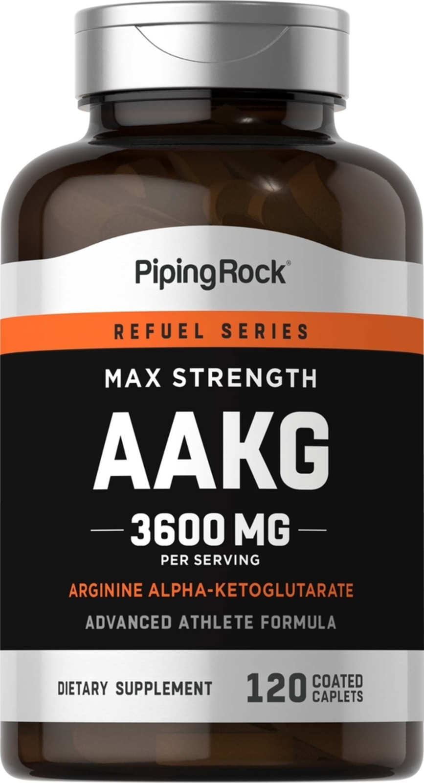 AAKG Supplement | 120 Caplets | 3600 mg | Non-GMO, Gluten Free | by Piping Rock