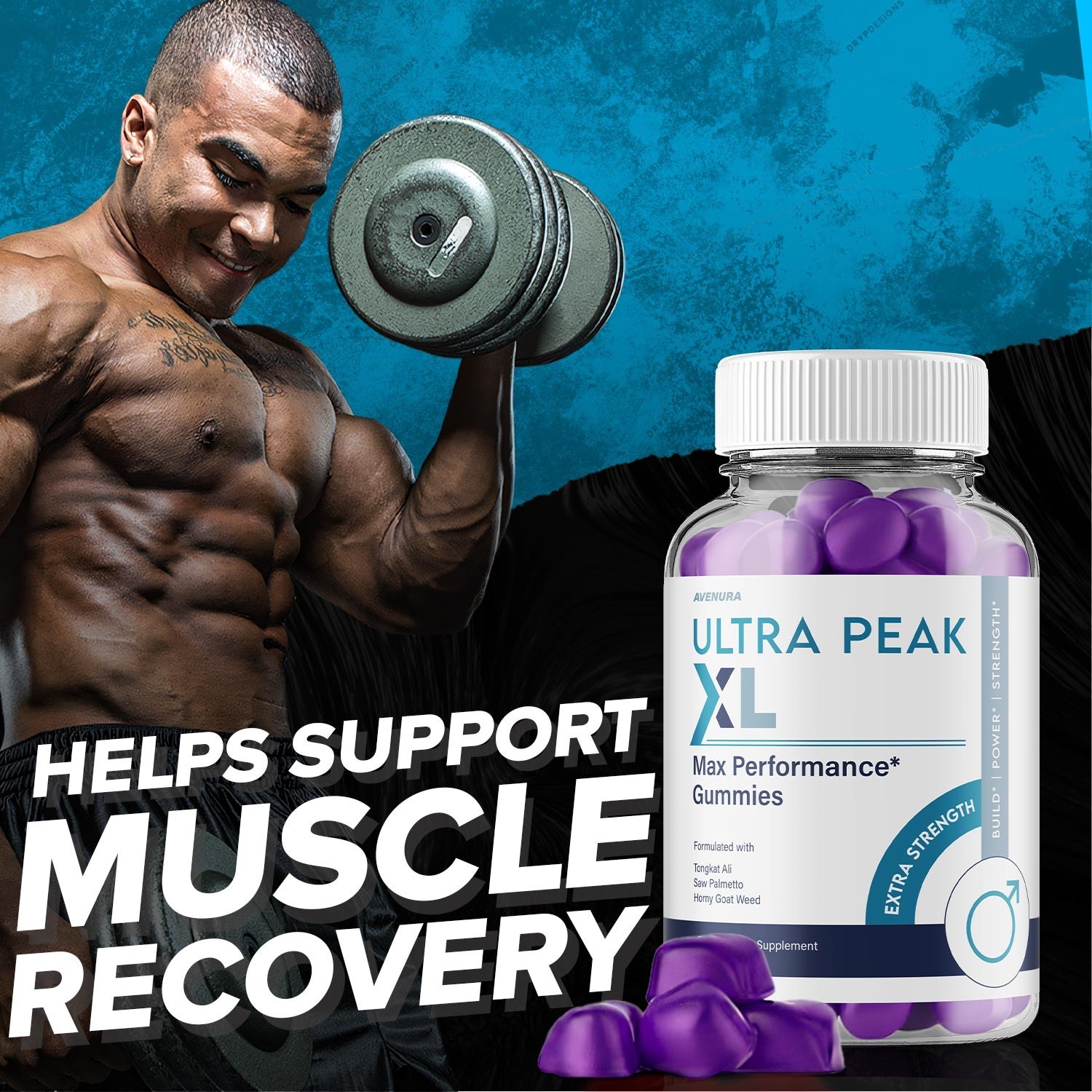 (5 Pack) Ultra Peak XL Gummies for Men – Gummy Natural Blend for Overall Support
