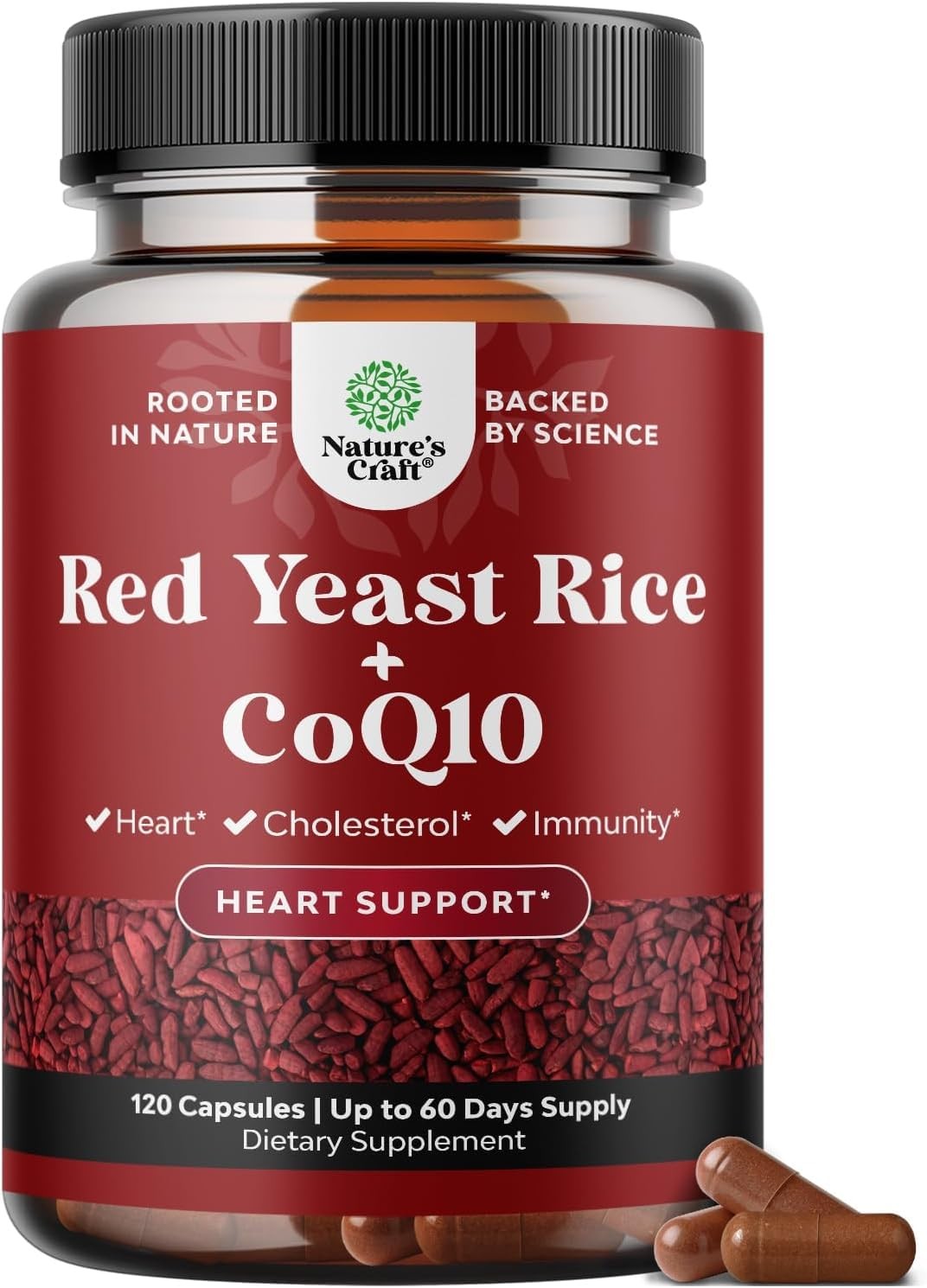 Red Yeast Rice with CoQ10 Supplement – Advanced Healthy 120 Count (Pack of 1)