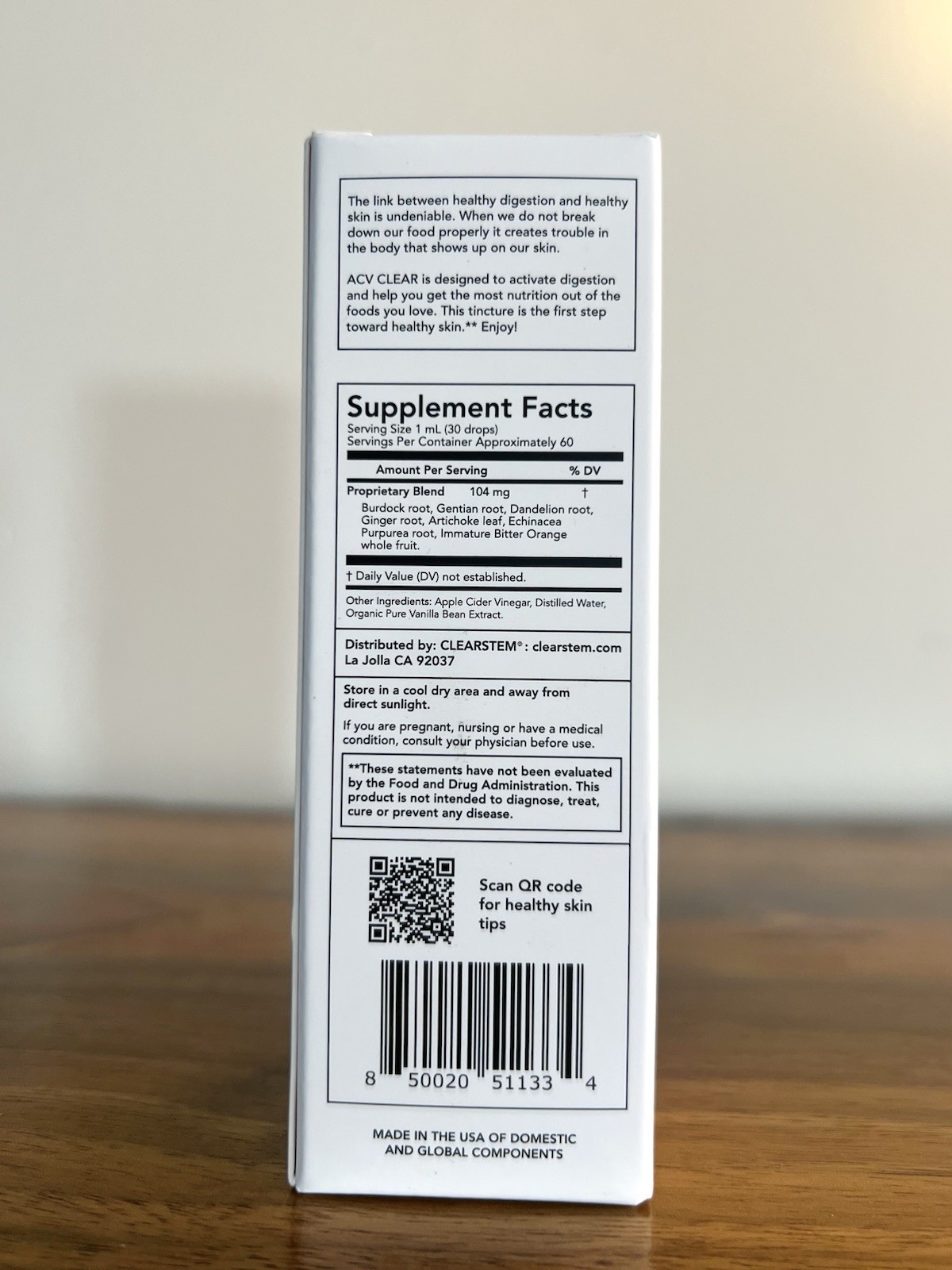 Clearstem A.C.V. Clear Digestive Tincture – Herbal Supplement 2 fl oz -Ex 12/26