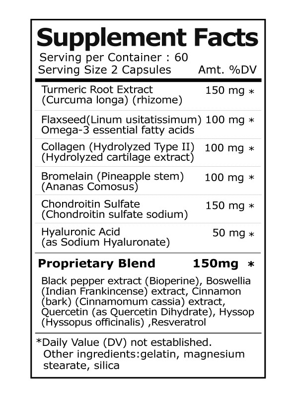 Joint & Cartilage Supplement, Anti Inflammatory, Pain Relief, Mobility Support