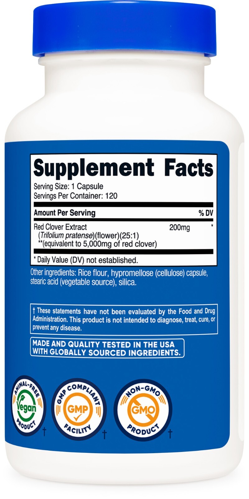 Nutricost Red Clover Blossoms Supplement (5000 mg Equivalent) 120 Capsules