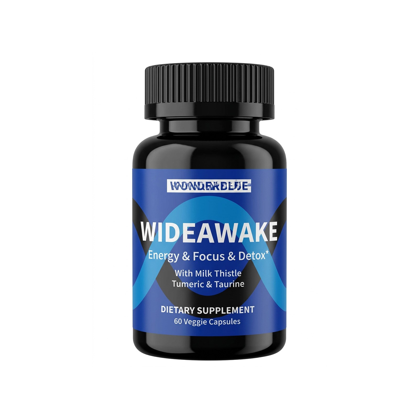 Taurine Veggie -60 Energy Capsules, WideAwake Turmeric & Focus Milk Thistle