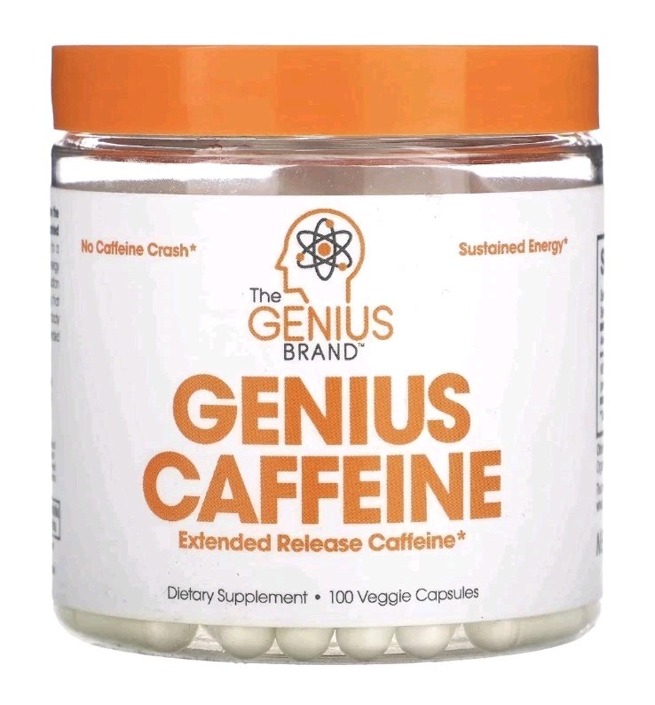 The Genius Brand, Genius Caffeine, 100 mg, 100 Veggie Capsules