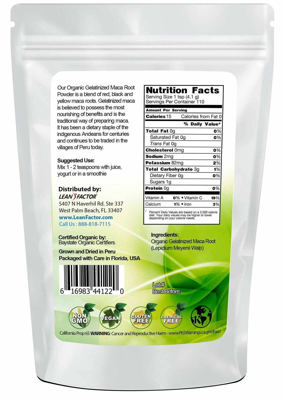 Premium Tri-Color Maca Root – Organic[1 lb]