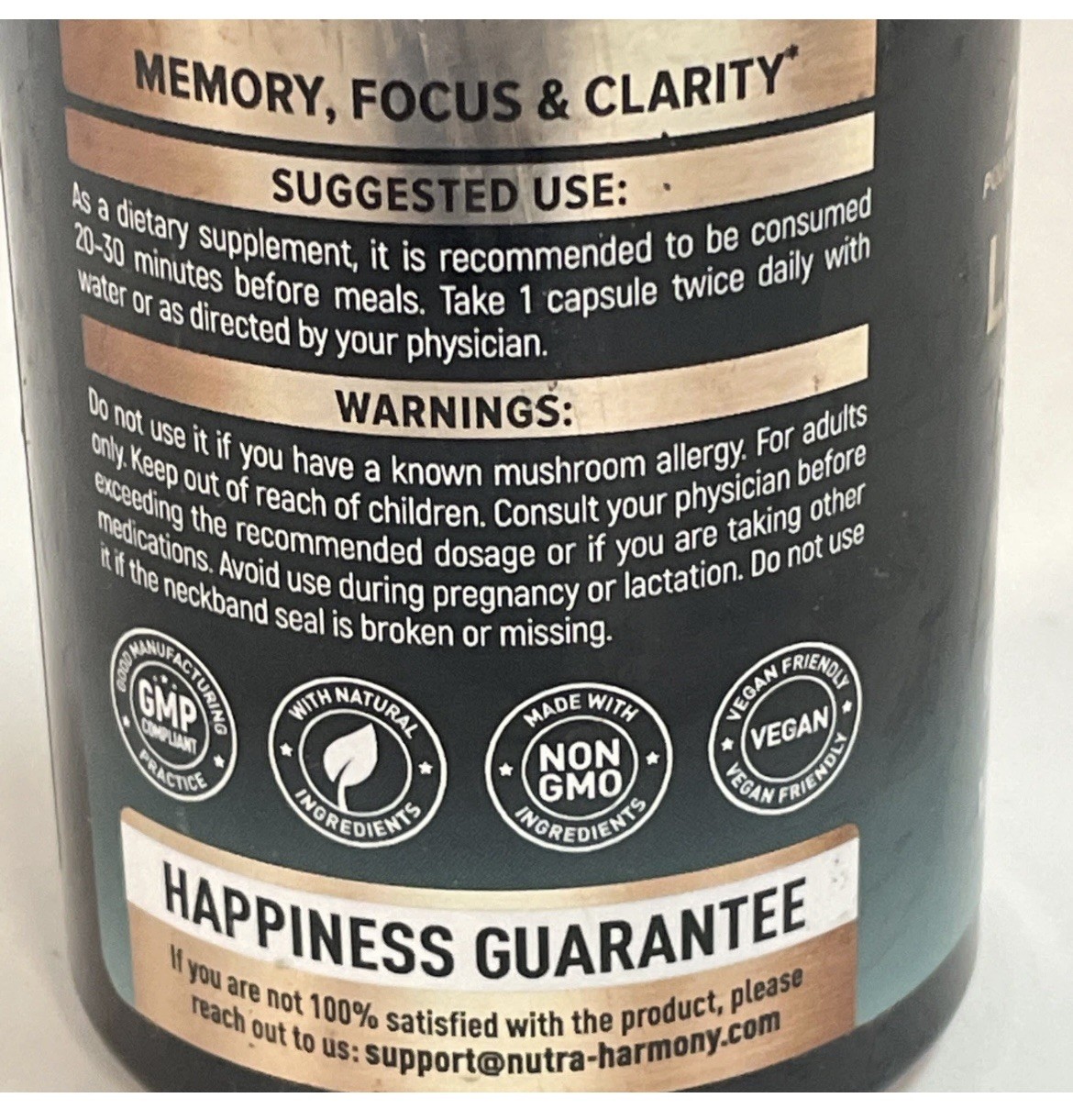 2X Nutra Harmony Lion’s Mane Supplement 1200mg 120 Capsules EXP 6/26