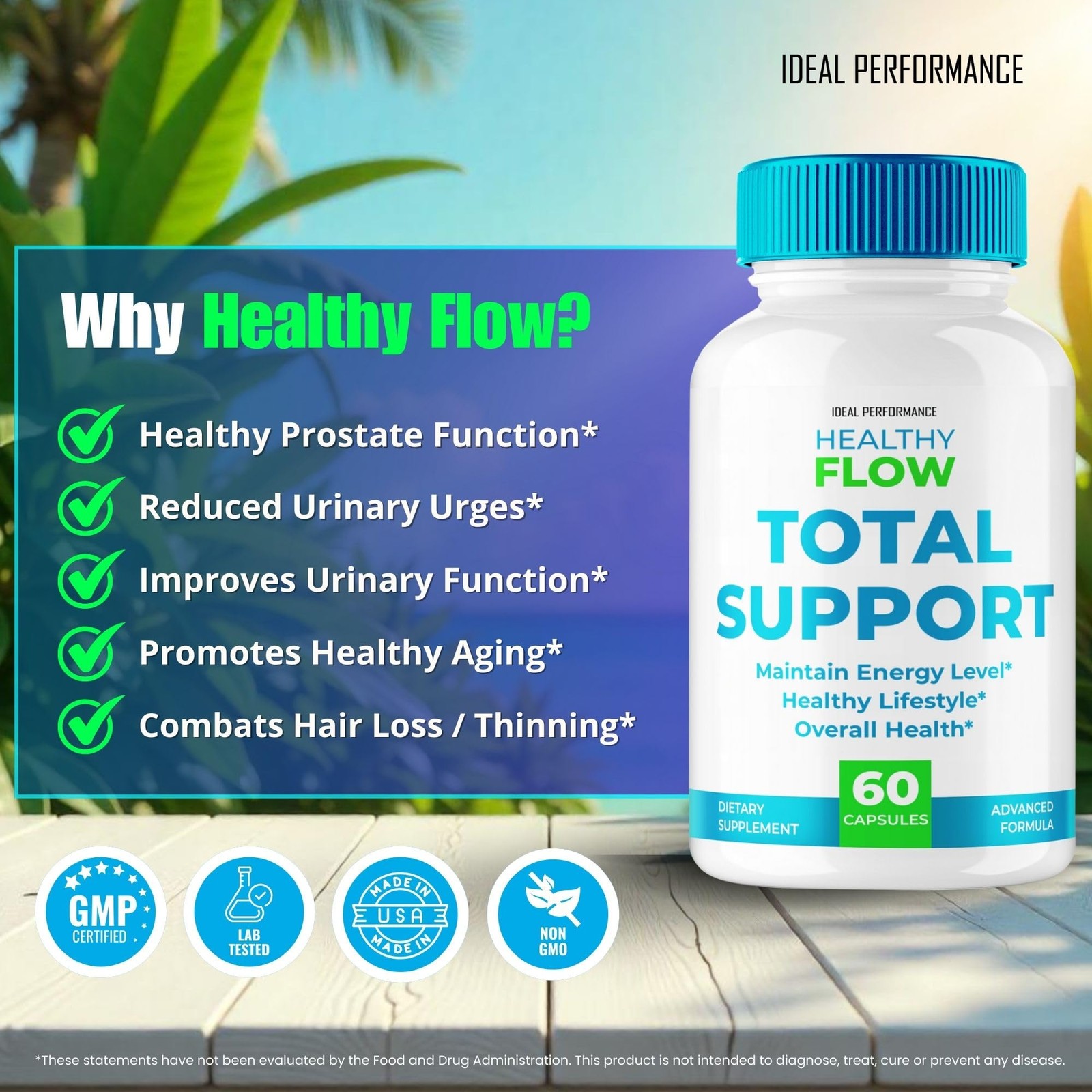 Health Flow Total Support General Wellness Supplement – 180 Capsules (3 Pack)