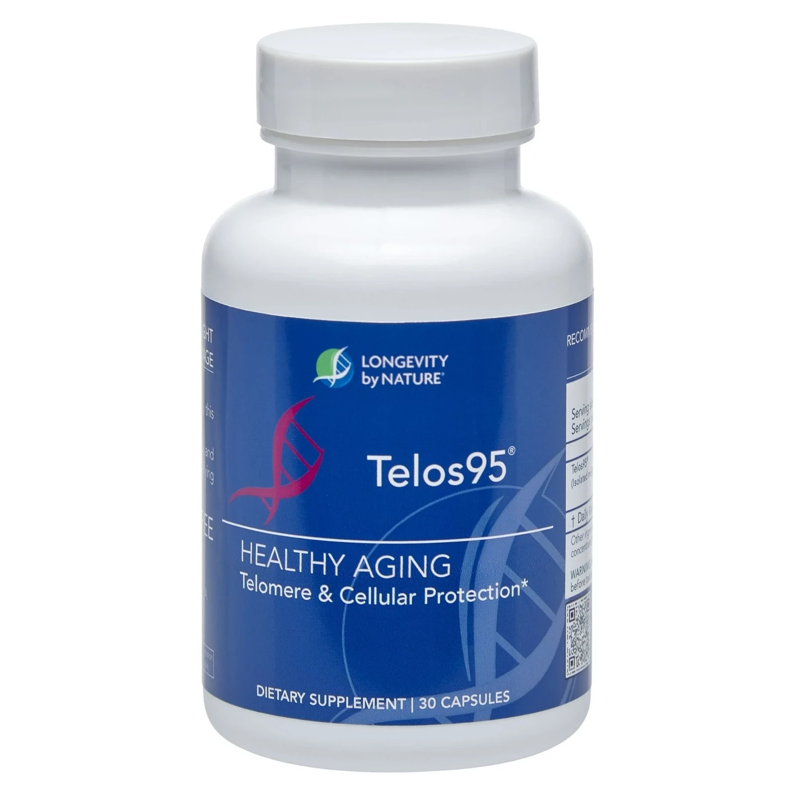 Longevity Telos95 Telomere Supplements – Healthy Aging Cellular Support 30 Caps