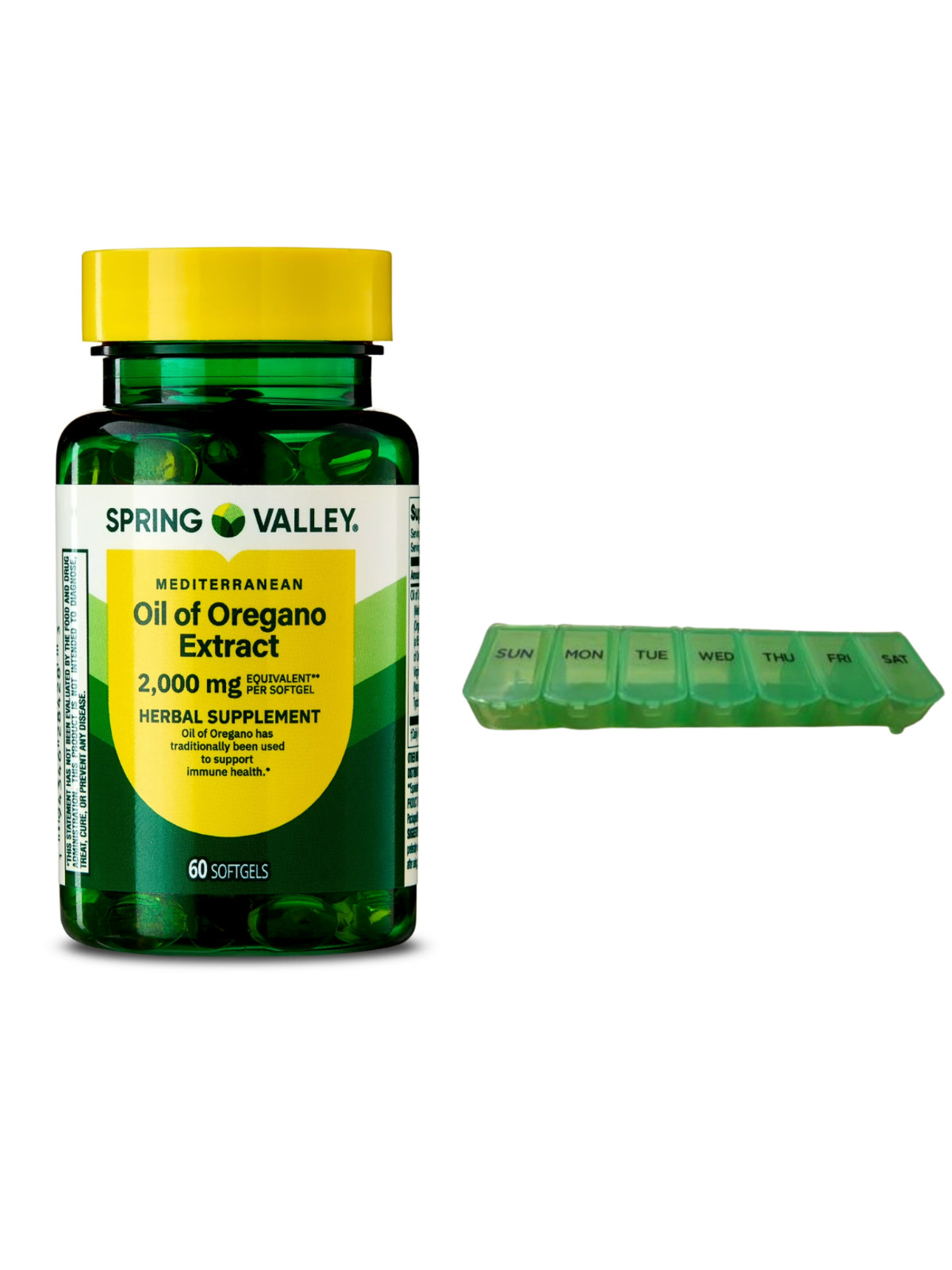2 Spring Valley Med. Oil of Oregano 60 x 2 Softgels 120 total 2,000 mg w/ Org