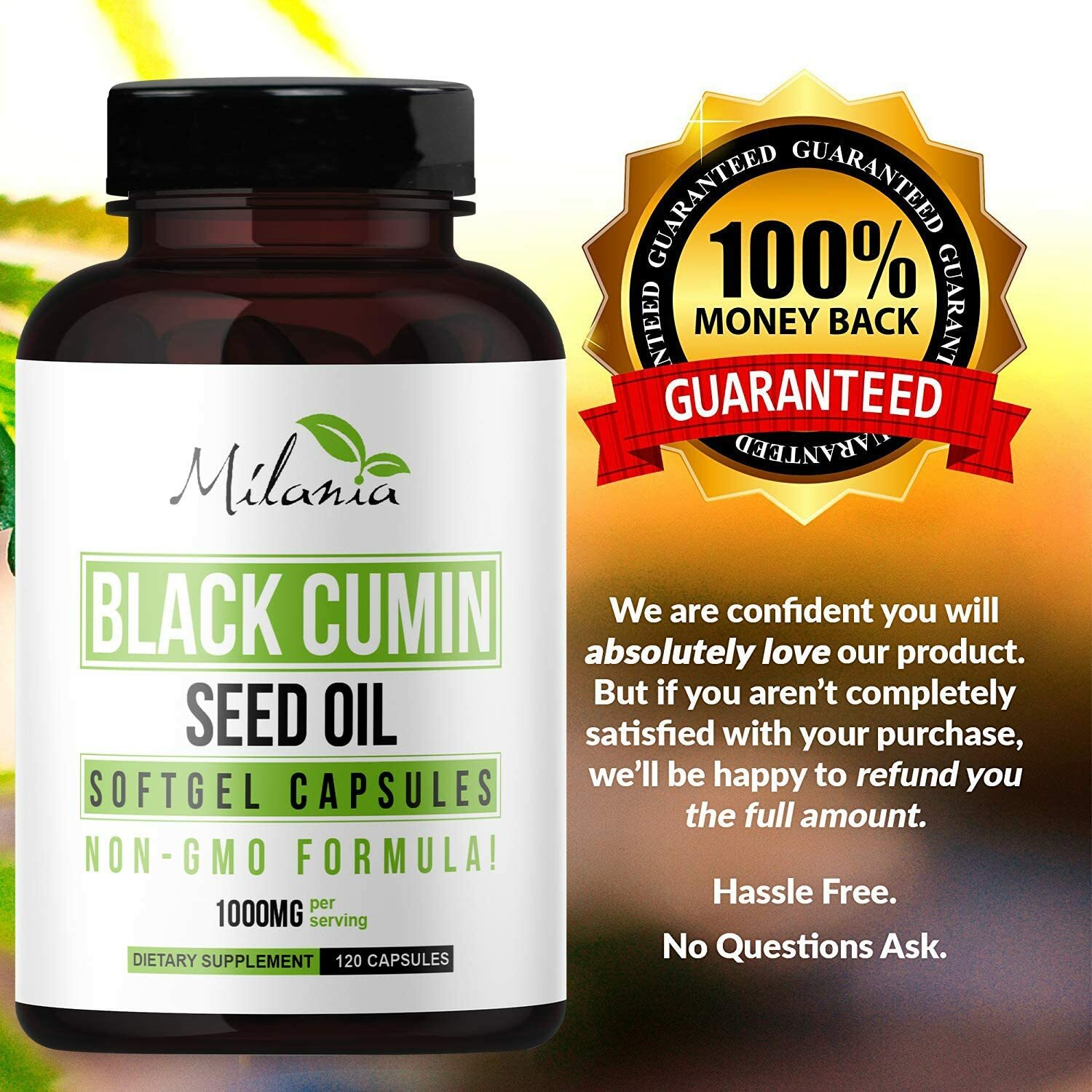 Premium Black Seed Oil Capsules 120 Softgels Nigella Sativa Black Cumin Seed Oil