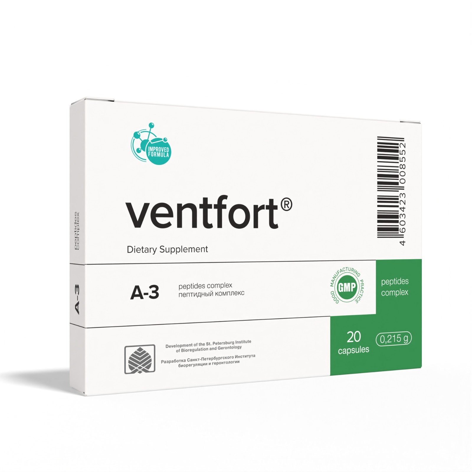 Ventfort A-3 Blood Vessels Peptide Bioregulator 60 and 20 Capsules