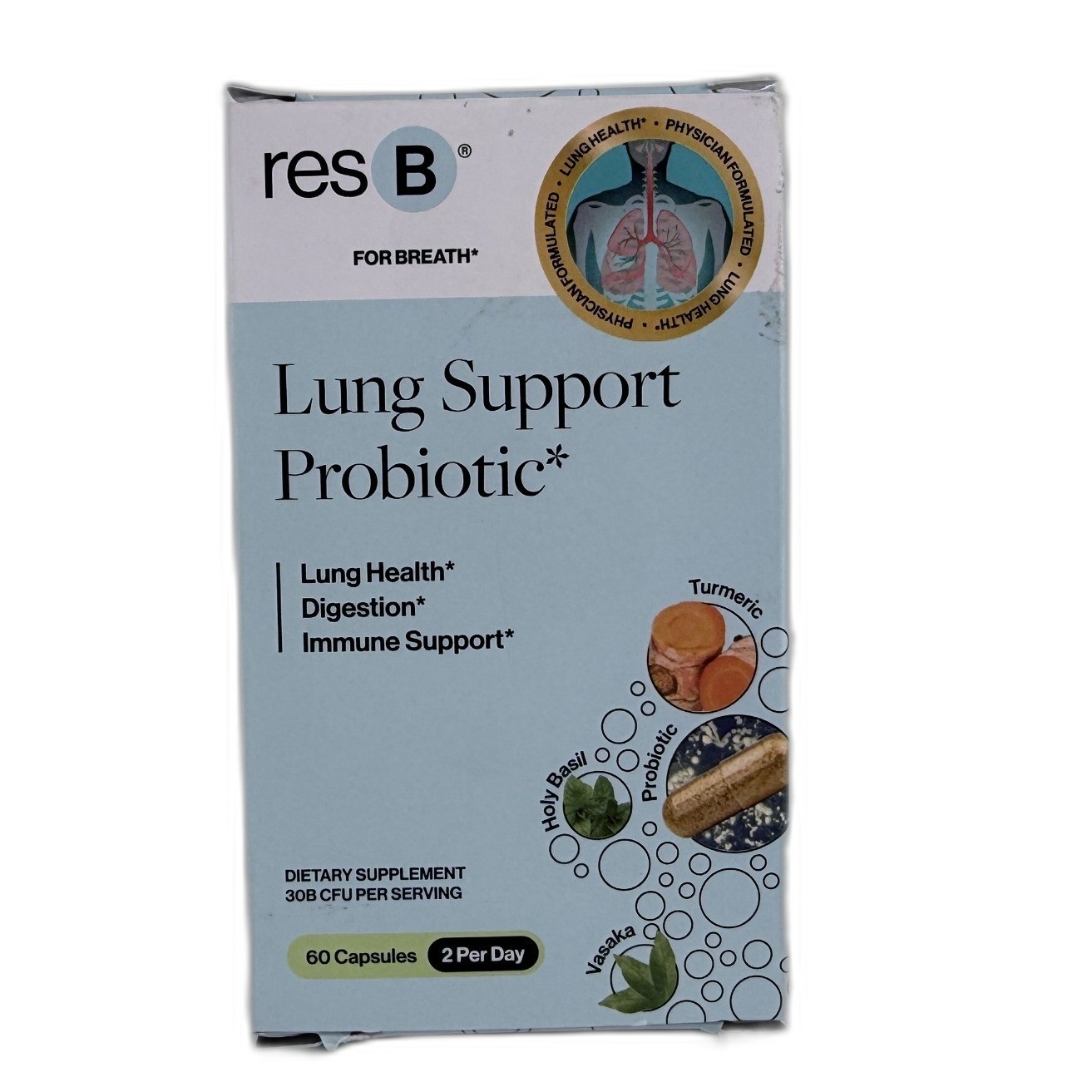 resbiotic resB Lung Support Probiotic Supplement – Lung Health Supplement NEW