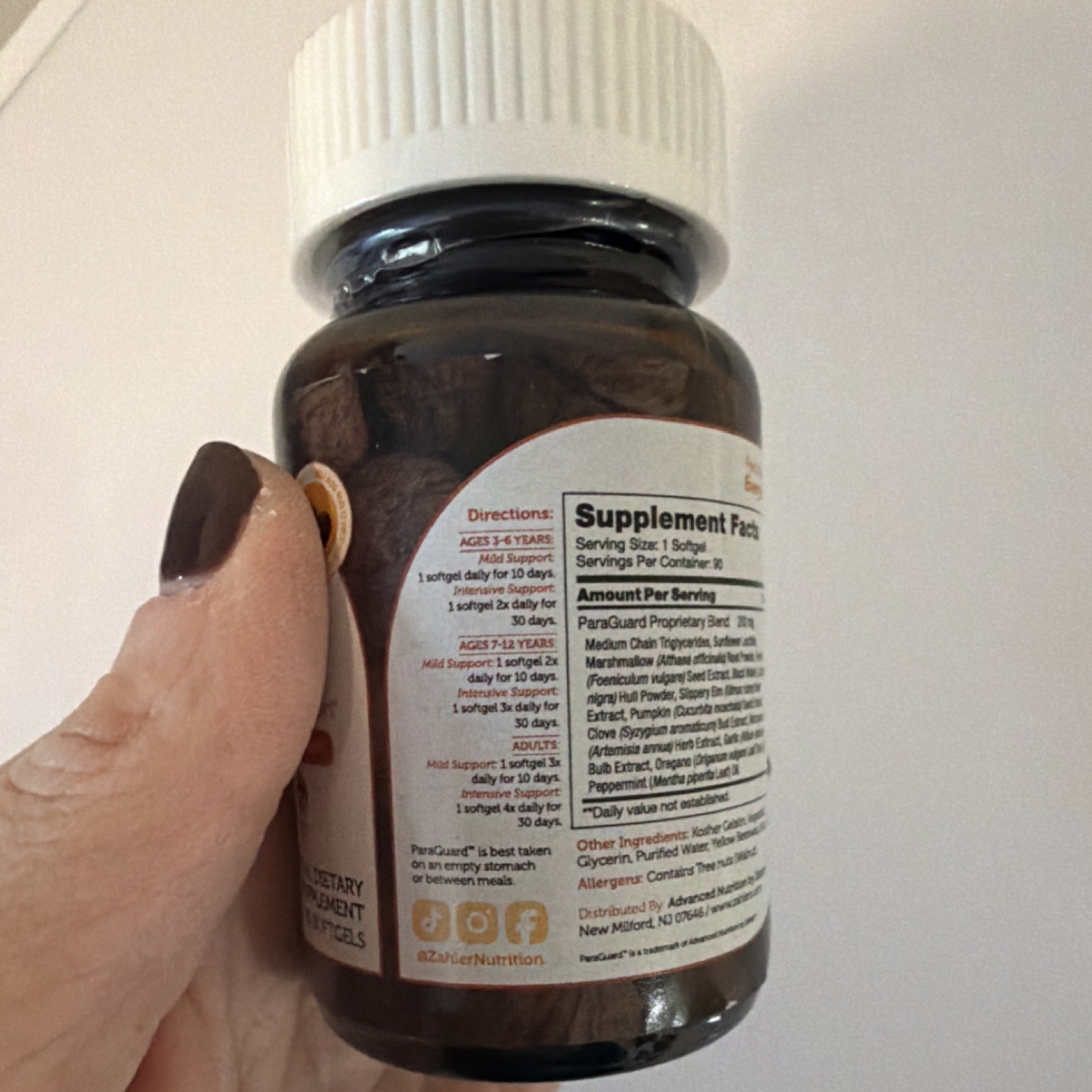 Zahler Black Walnut Wormwood Clove Digestive Support 90ct Softgels Kosher