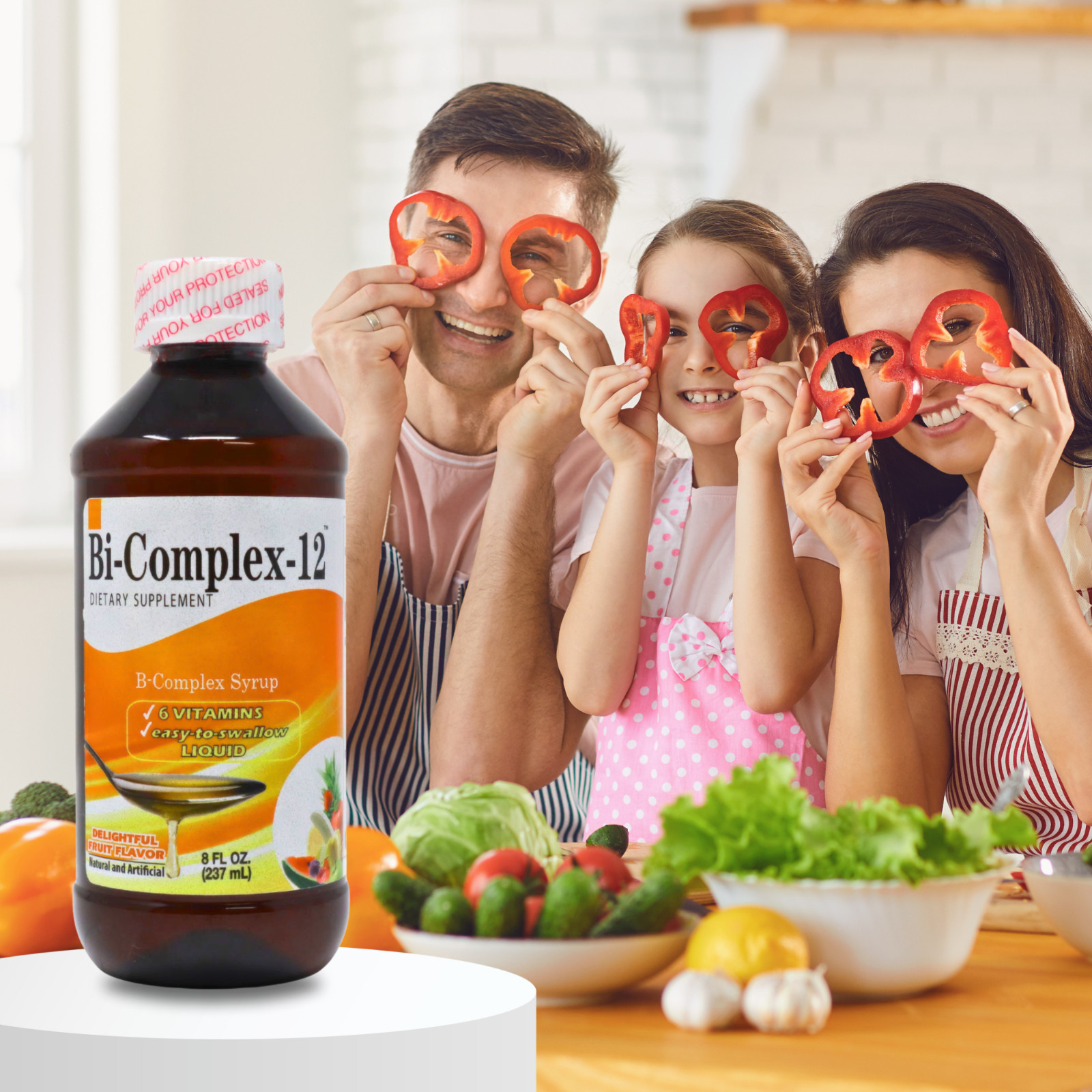 B Complex Syrup Dietary Supplement, Fruit Flavor – 8 fl oz (237ml)